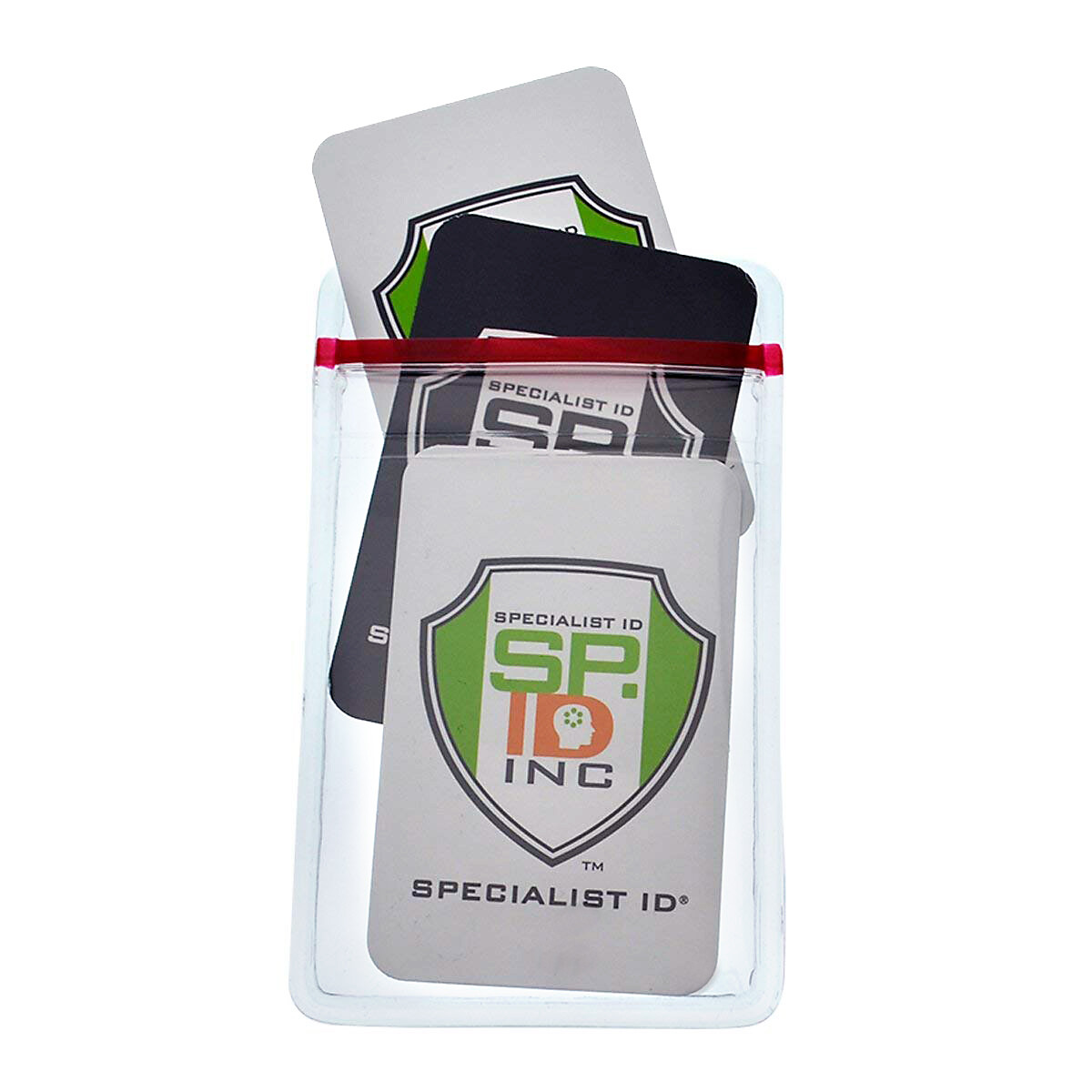 100 Pack – Heavy Duty Vertical Resealable Vinyl ID Badge Holders -Waterproof Zip