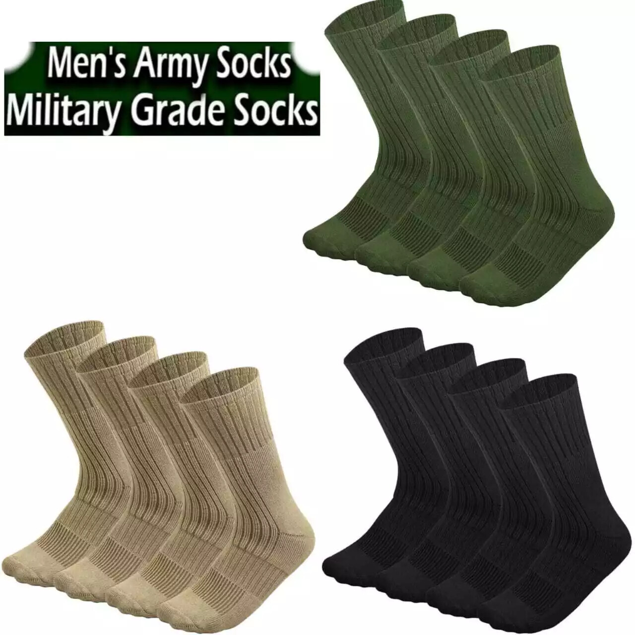 Wholesale Bulk Men’s Army Military Socks Combat Trekking Hiking Size 10-13,13-15