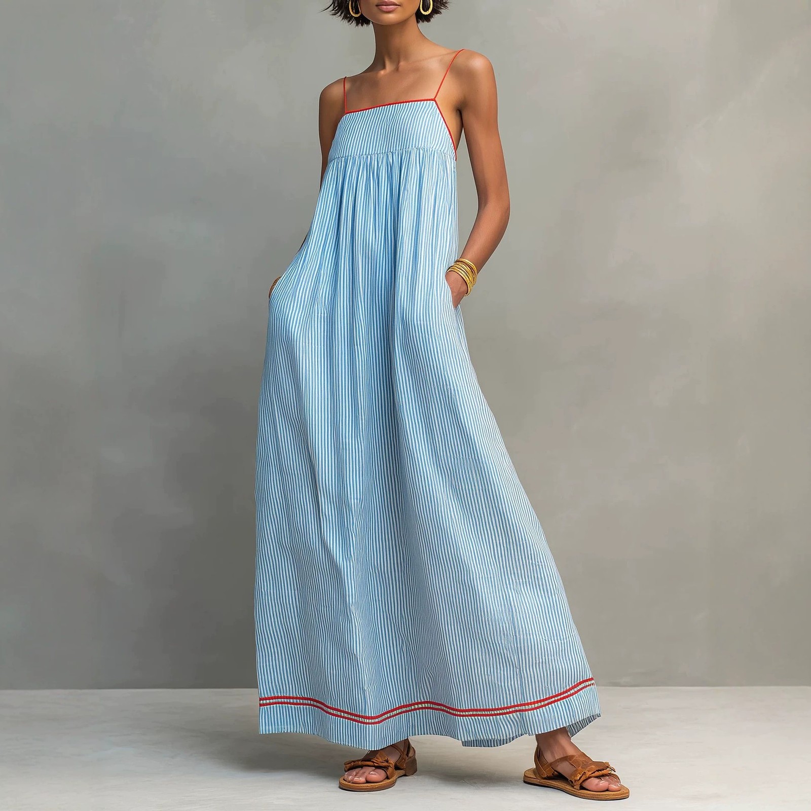 2026 Summer Fashion Casual Strapless and Sleeveless Women’s Long Skirt