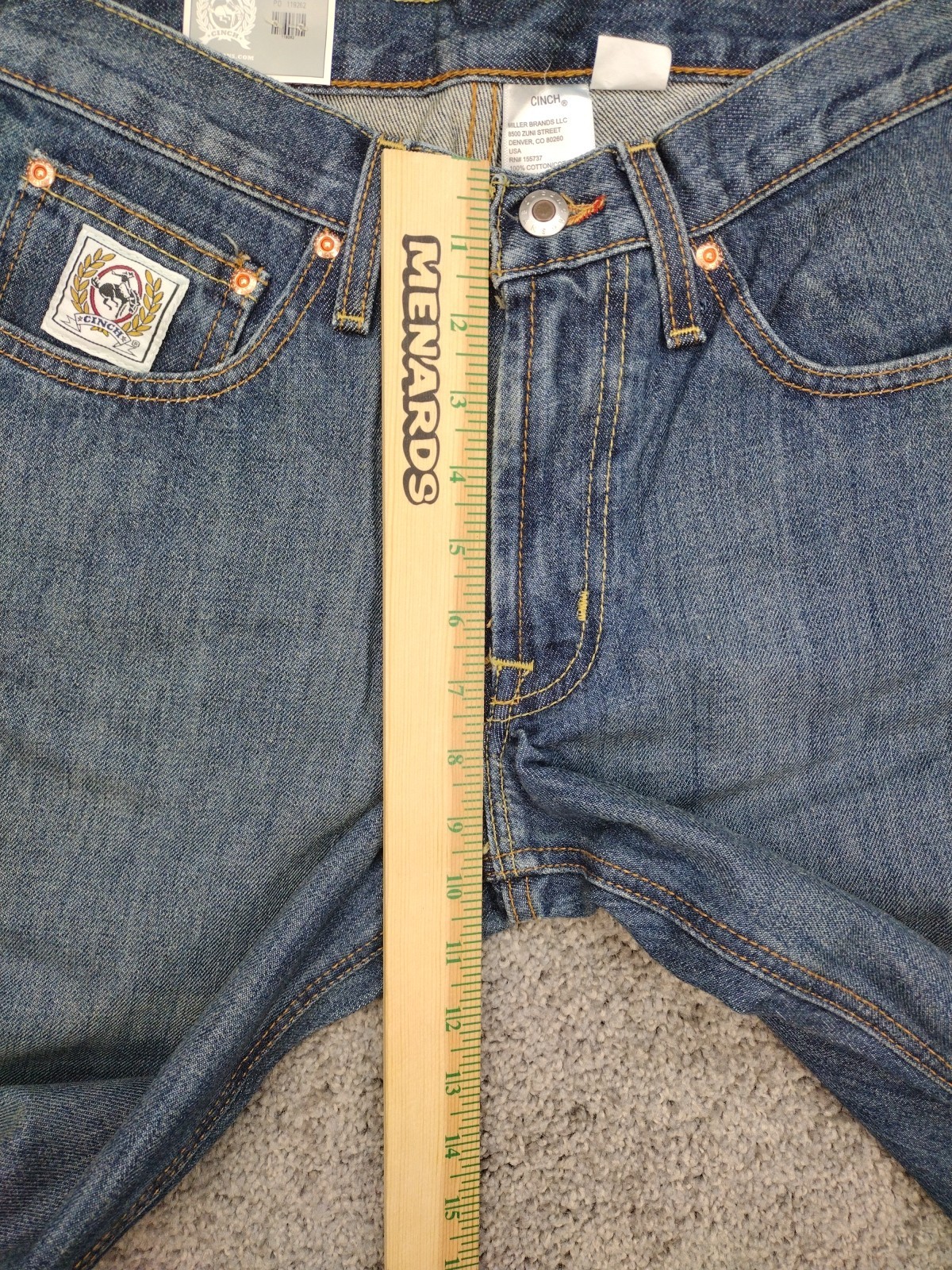 Cinch Men’s White Label Relaxed Fit Jeans Dark Stonewash Indigo Size 29×36 NWT