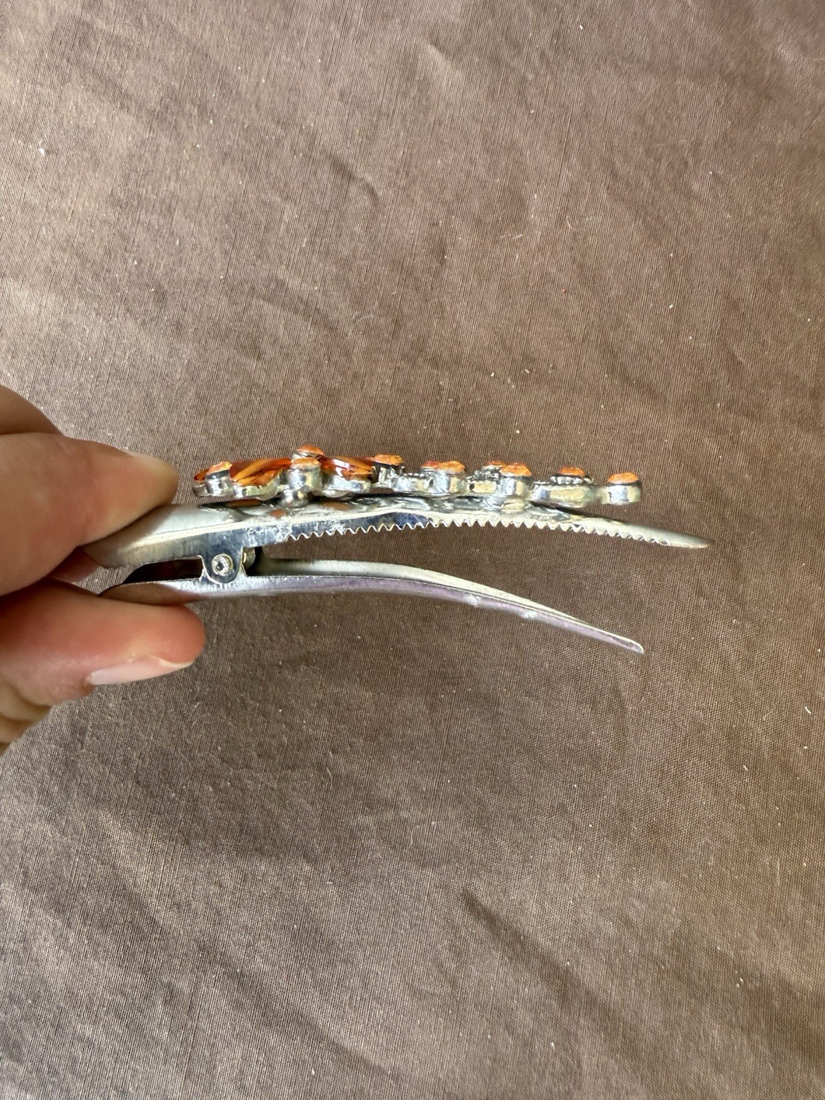Vintage Hair Clips, Silver Metal, Flowers & Butterfly Rhinestones Free Shipping!