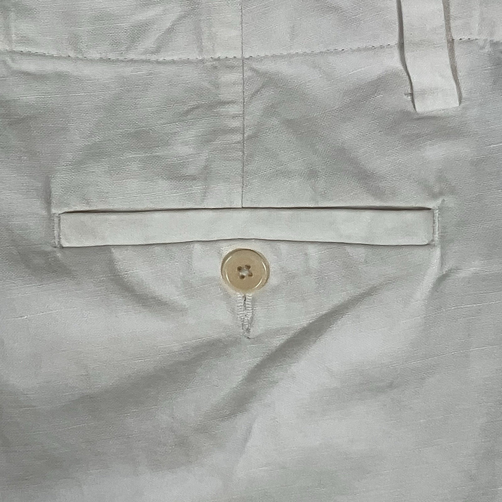 Banana Republic Dawson Men’s Linen Cotton Pants 35×34 Tan Straight Flat Front