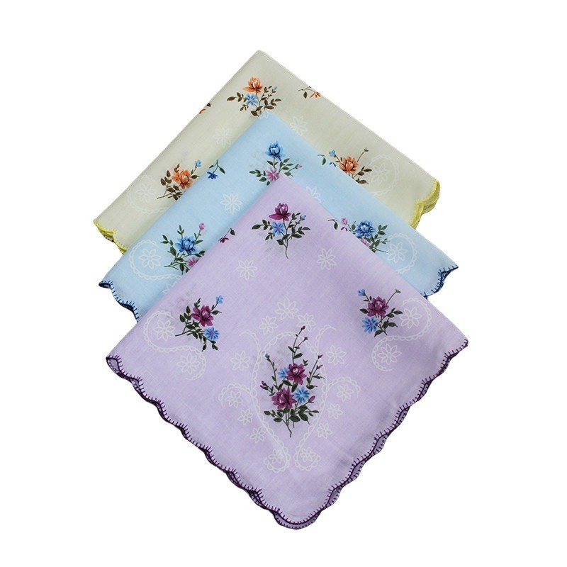 Mixed Lot 20 Square Hanky Cotton Vintage style floral Handkerchiefs Women 11.8“
