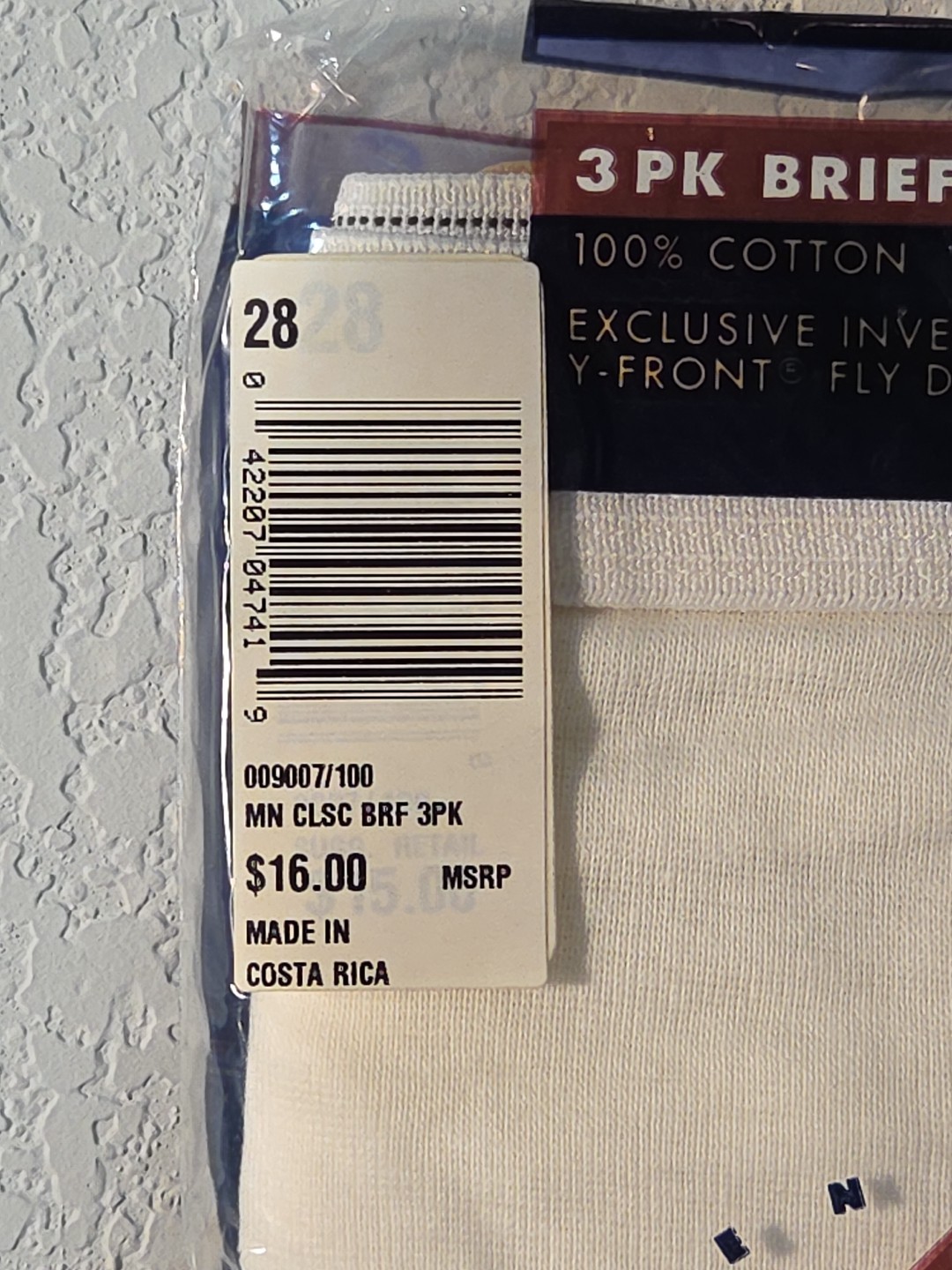 Vtg 1996 Jockey Briefs 3 Pack Men 28 Inverted Y Fly White Classic Underwear NOS