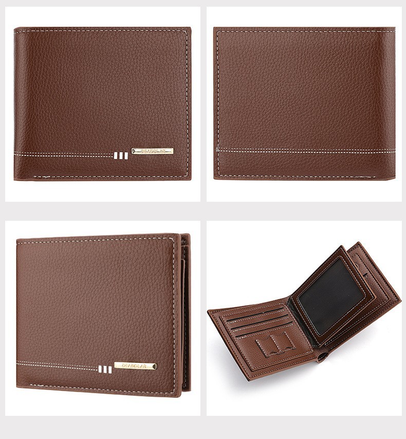 Men’s Leather Fashion Bifold Wallet Multi Card Slots Cash ID Holder Brown Black