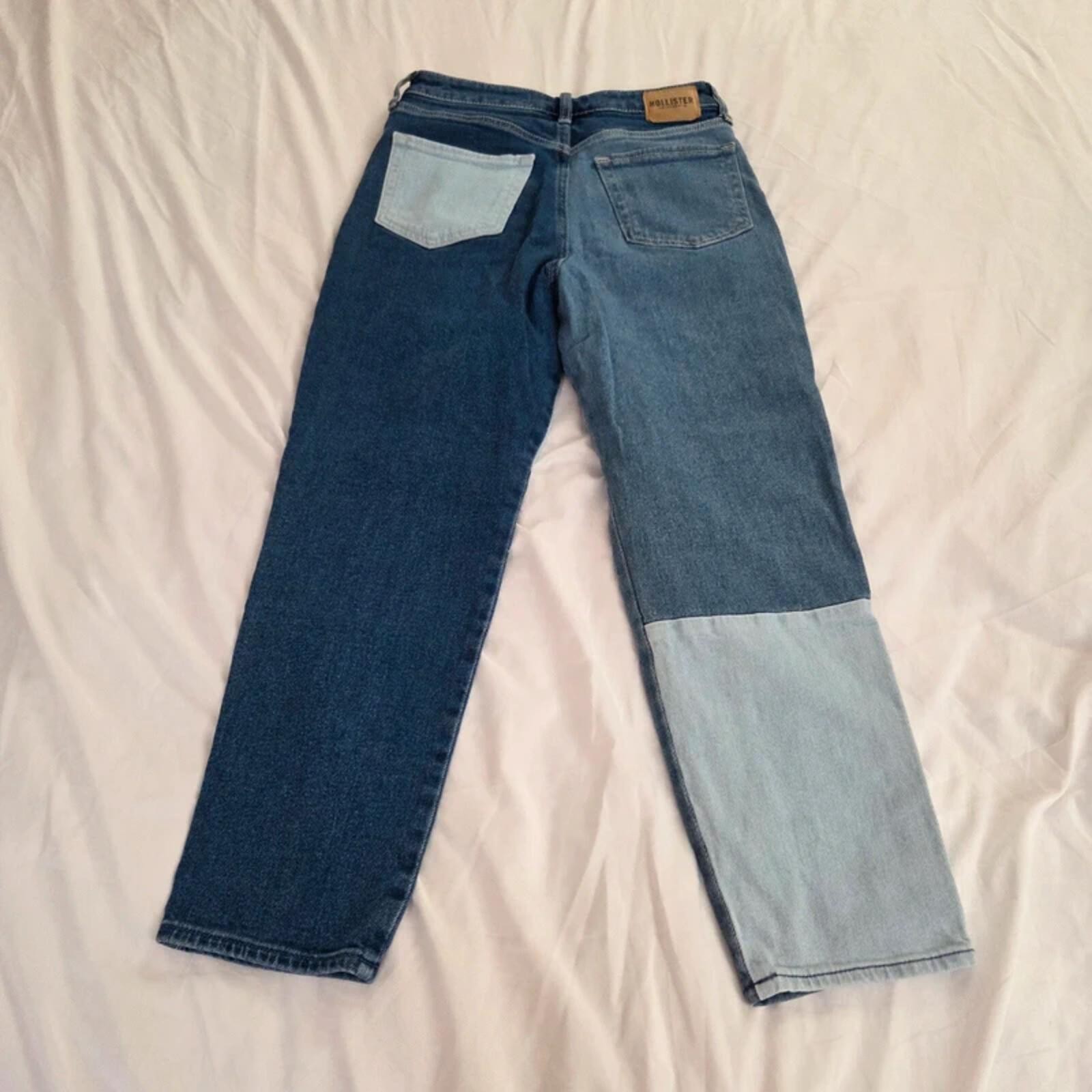 Hollister Patchwork Mom Jeans W26 L25 High Rise Color Block Denim