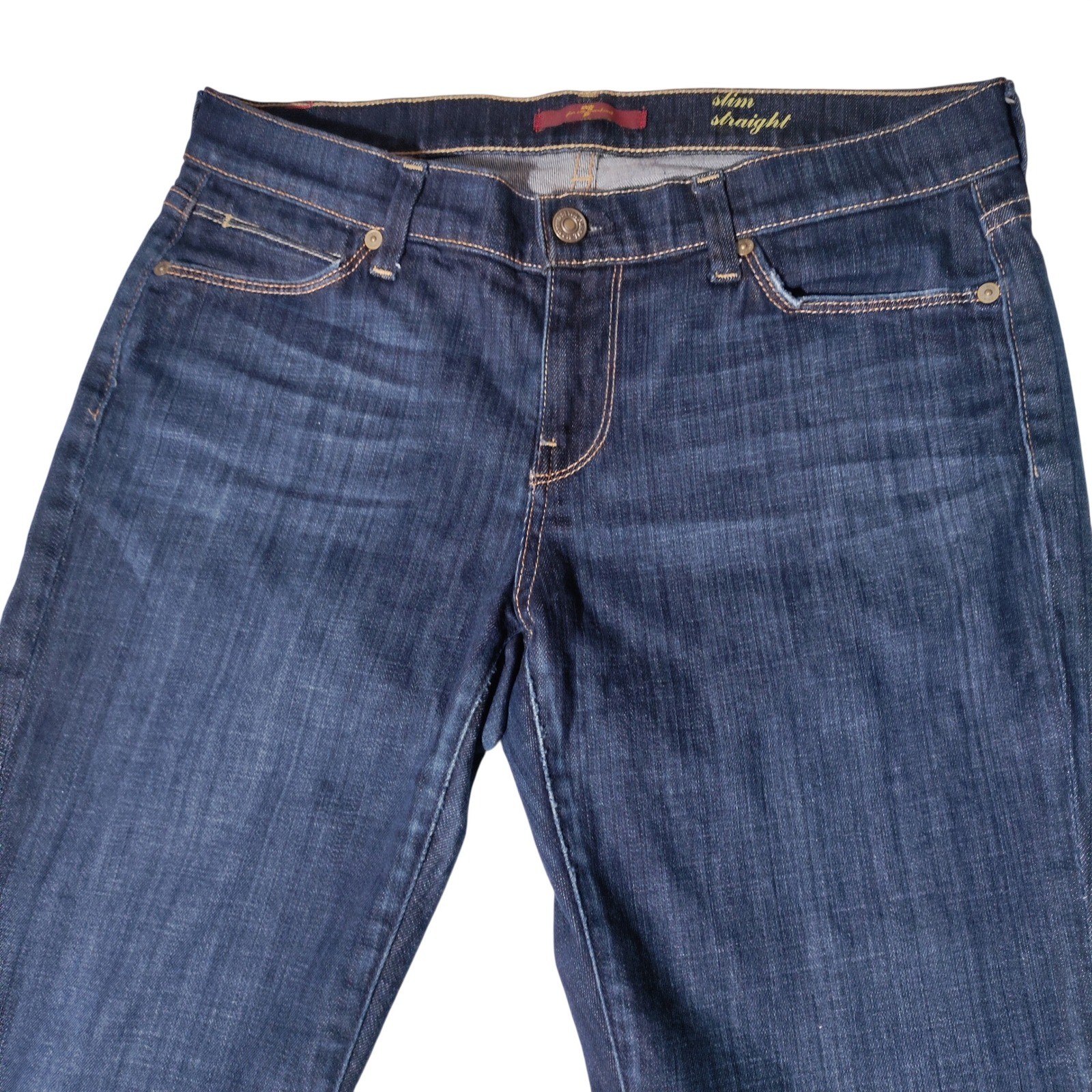 7 For All Mankind Slim Straight Jeans Size 30 (30.5″x26″ Actual) Made in USA
