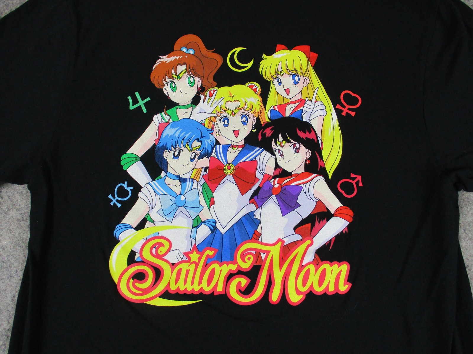 Sailor Moon Shirt Boys XL Black Vans Anime Graphic Tee Classic Fit Skater