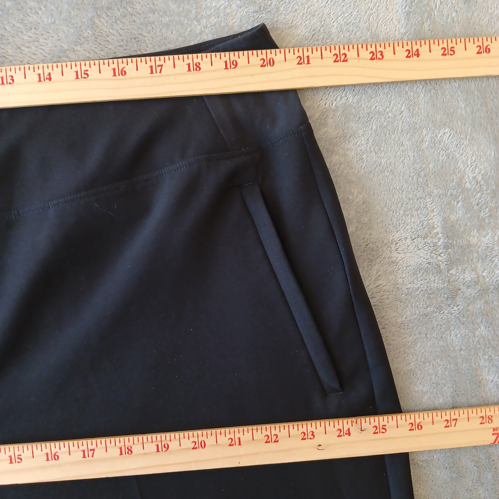 Athleta Ankle Pants Womens Size 18 Black Pull On 40×27.5 Zipped Pockets
