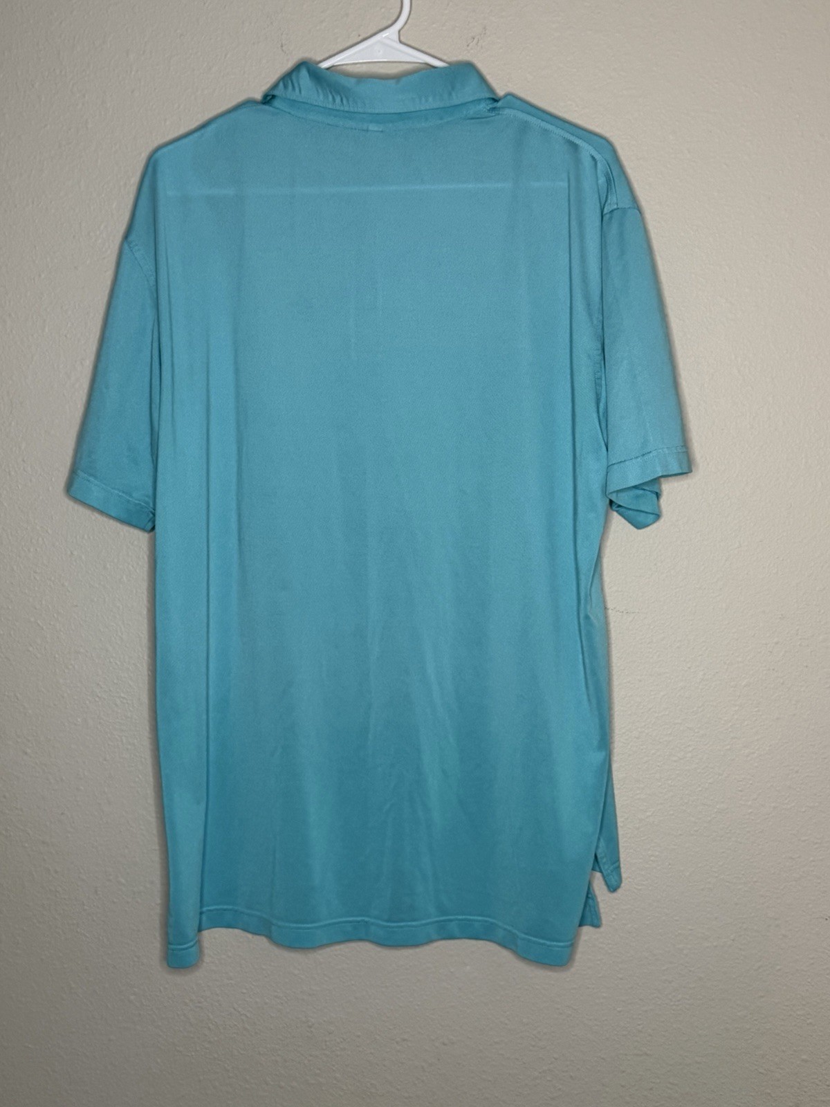 Peter Millar Summer Comfort Polo Shirt Mens Large Blue Left Sleeve Logo