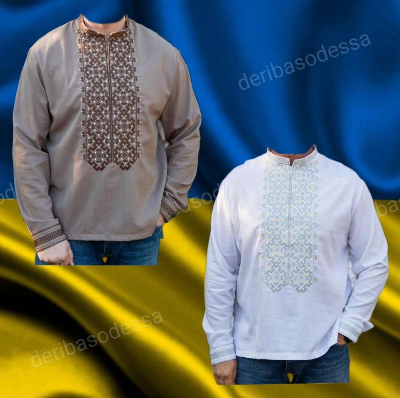 Ukrainian Embroidered Tradition shirt for men Sorochka Vyshyvanka S,M,L,XL-4XL