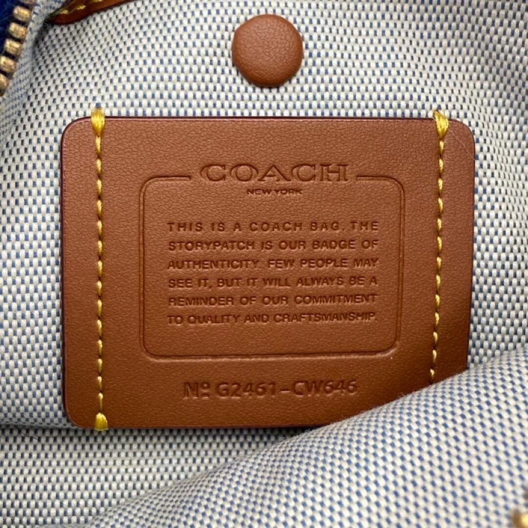 Coach Juliet 25 2 Way Shoulder Bag Blue White Green Red Fur Leather CW646