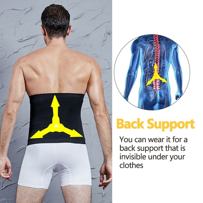 Men’s Compression Elastic Waist Trainer Clincher Girdle Weight Loss Body Shaper