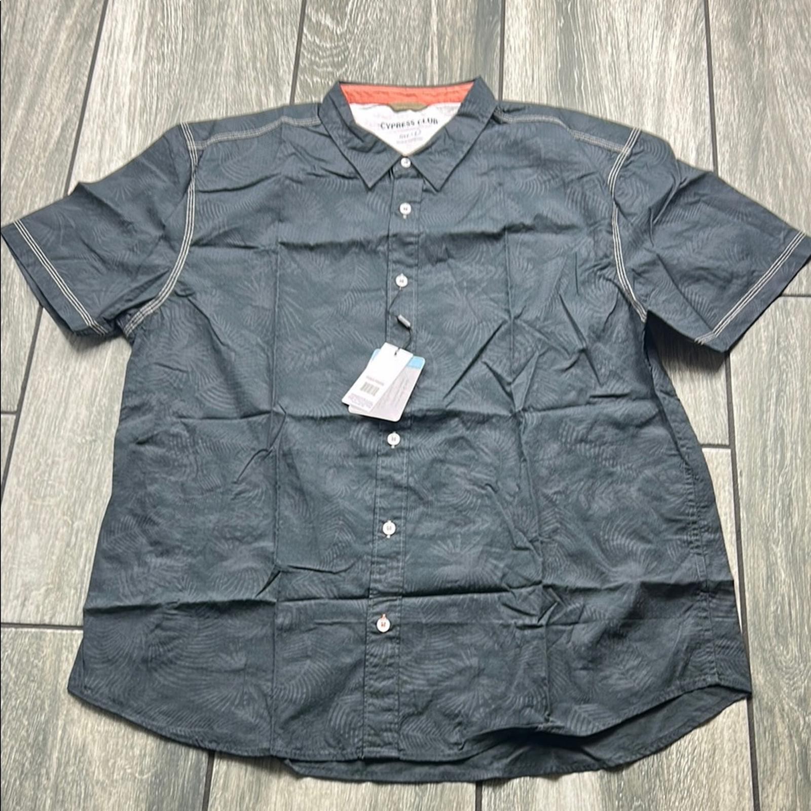 NWT Cypress Club Men’s Short Sleeve Button Front Shirt Blue Resort Camp Shirt