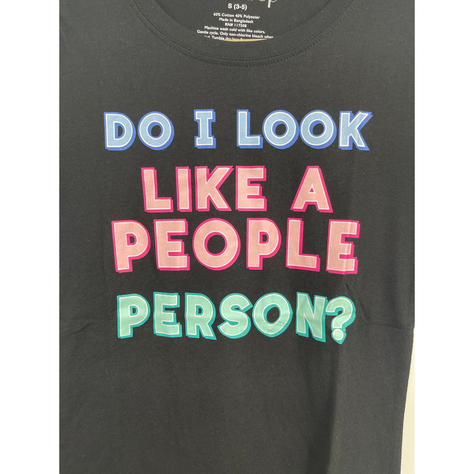 Wound Up Womens Juniors Black TShirt Do I Look Like A People Person Graphic Tee