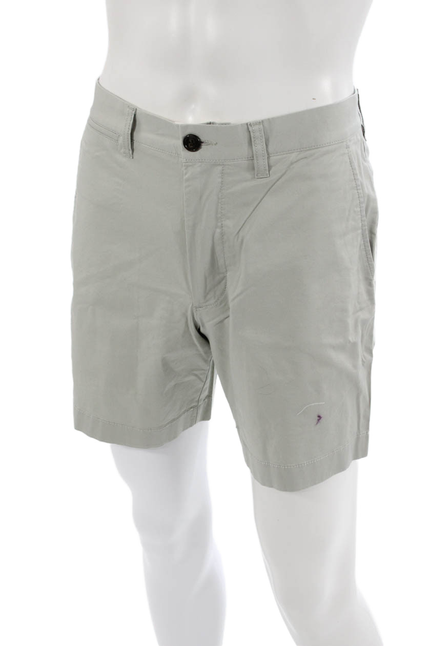 J Crew Mens Chino Shorts Gray 98% Cotton 2% Elastane Size 29