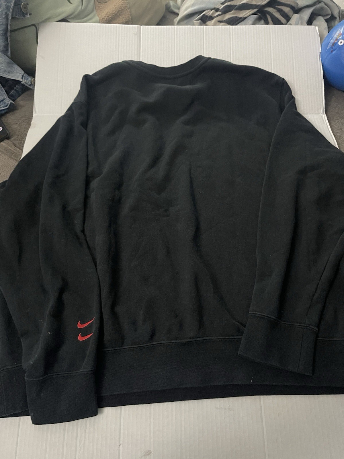 Nike Sportswear Men’s Crew Neck Pullover Sweatshirt Black 2XL Graphic Logo