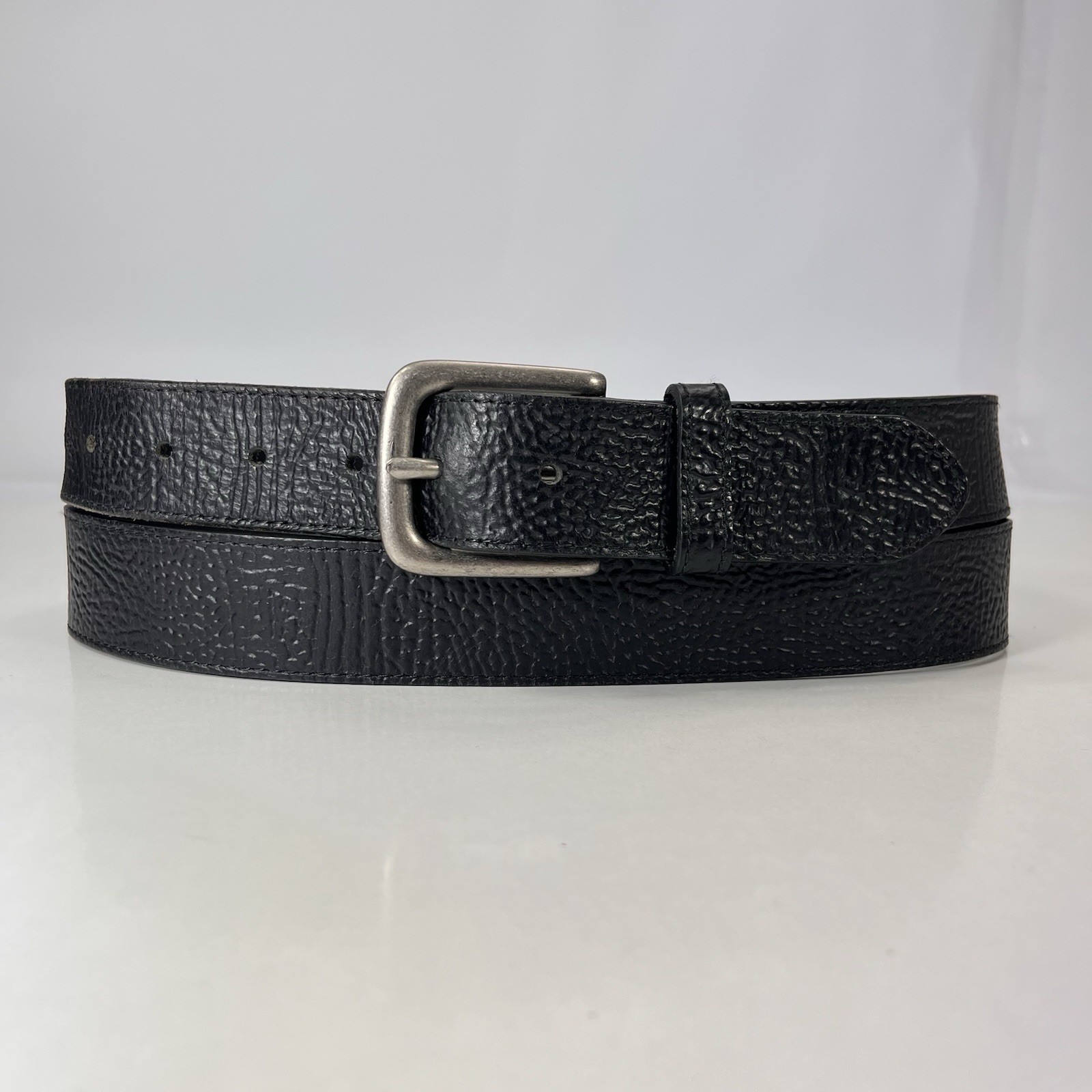 Wrangler Worn Black Genuine Leather Work Belt – Men’s Size 50/125