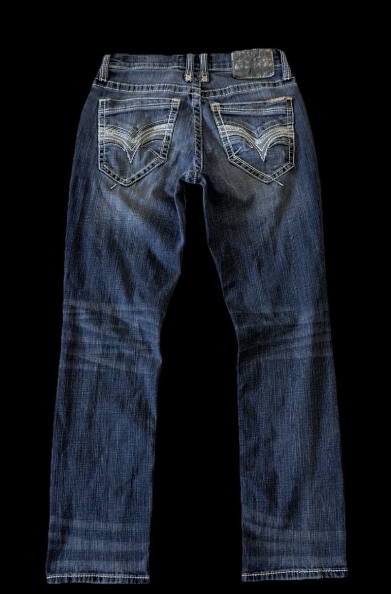 Salvage Supply Mayhem Straight Stretch Buckle Jeans ~ Men’s Size 30 x 32/30