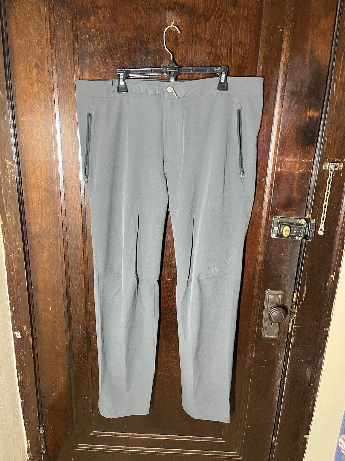 REI Pants Mens 38×32 (40×32) Hiking Trail Pant Outdoor Nylon Blend Gray