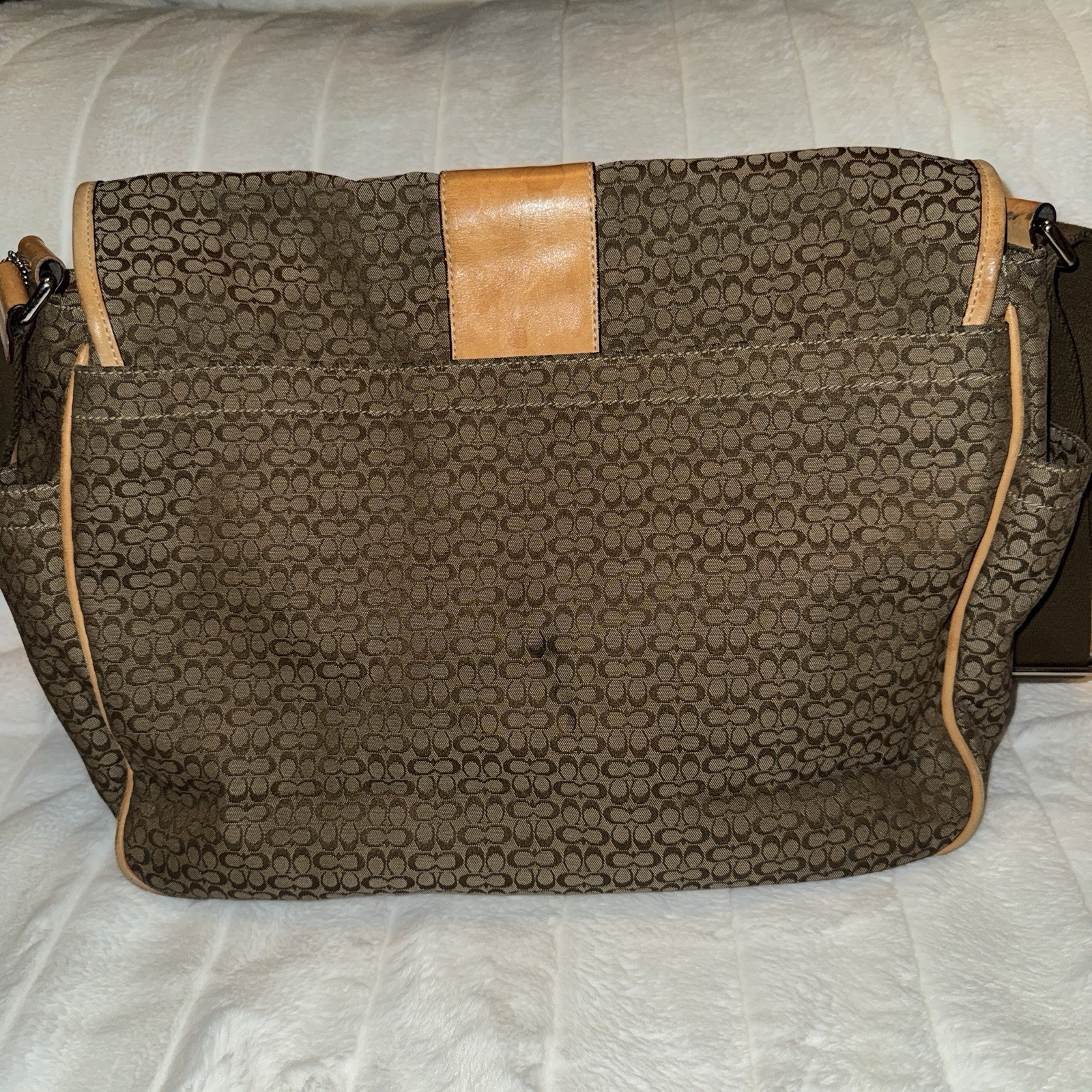 Coach CC Monogram Logo Flap Over Messenger / Laptop Bag / Crossbody