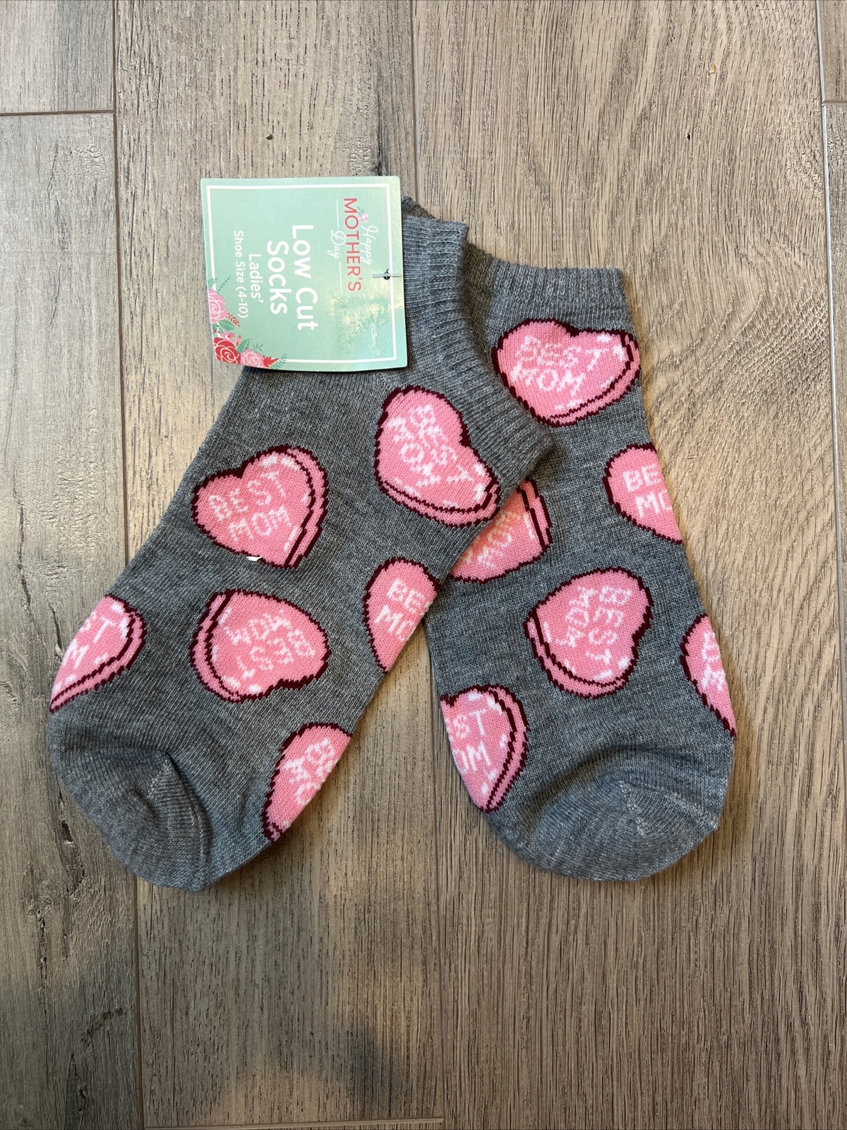 Happy Mothers Day Ladies Low Cut Best Mom Socks Size 4-10- 1 Pair, NEW