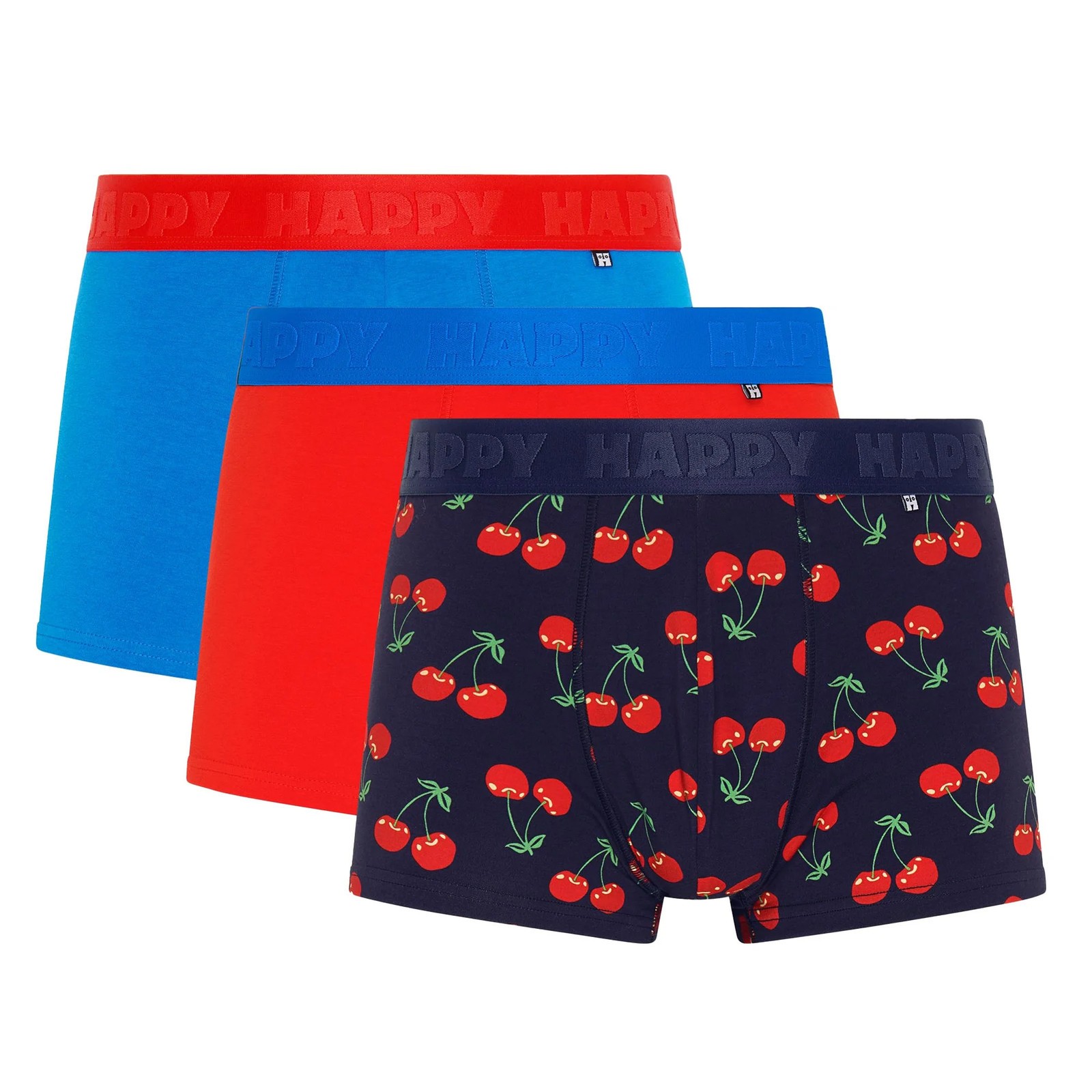 Happy Socks Men’s Boxers, 3-Pack – Trunks, Cotton Stretch, Solid/Patterned…