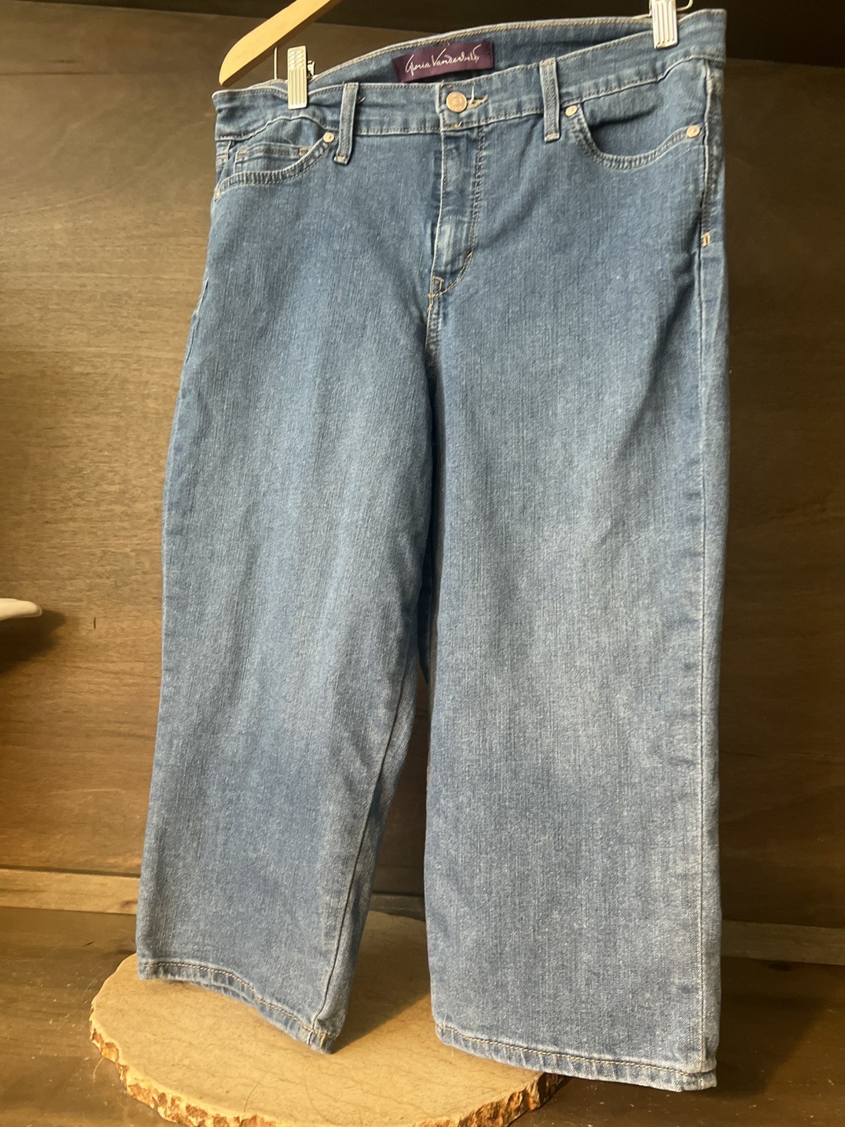 Gloria Vanderbilt Jeans Womens 12 Blue High Rise Capri Slimming Stretch Denim