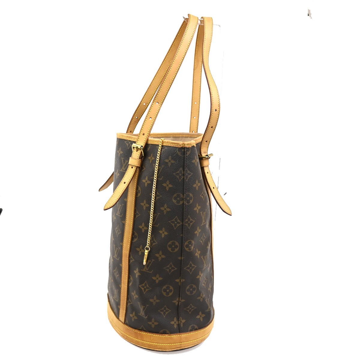 LOUIS VUITTON BUCKET GM Shoulder Tote Bag Monogram Leather Brown M42236 33TA609