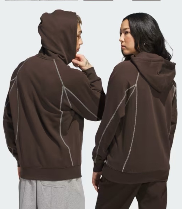 adidas Shmoofoil Featherweight Hoodie (Gender Neutral) Sz M Brown White JC7637