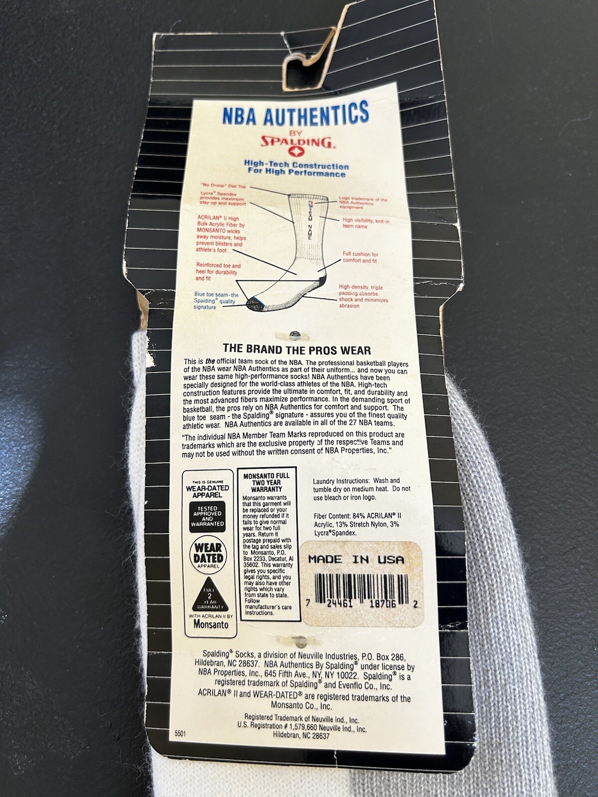 Mens Vintage Socks NBA Dallas Mavericks Made USA Size 10-13 Spalding 90’s NOS.
