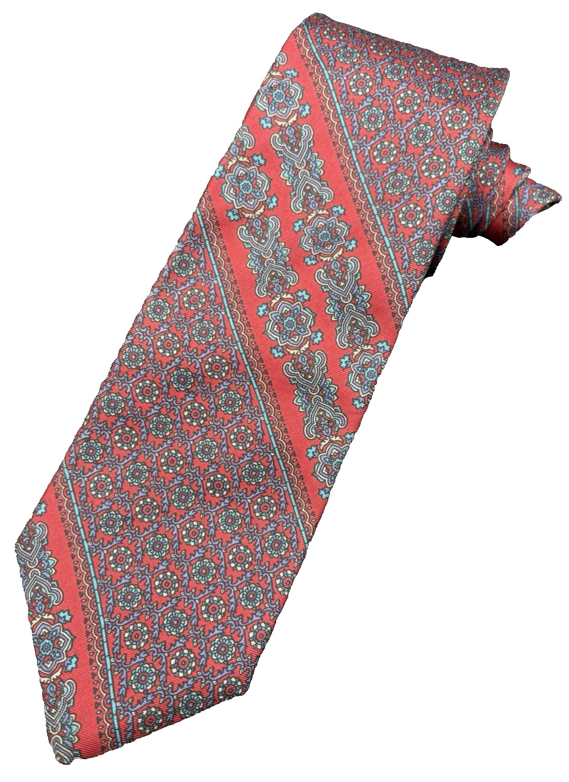 Stafford Tie Men’s 100% Silk Red Blue Purple Paisley Luxury Made USA