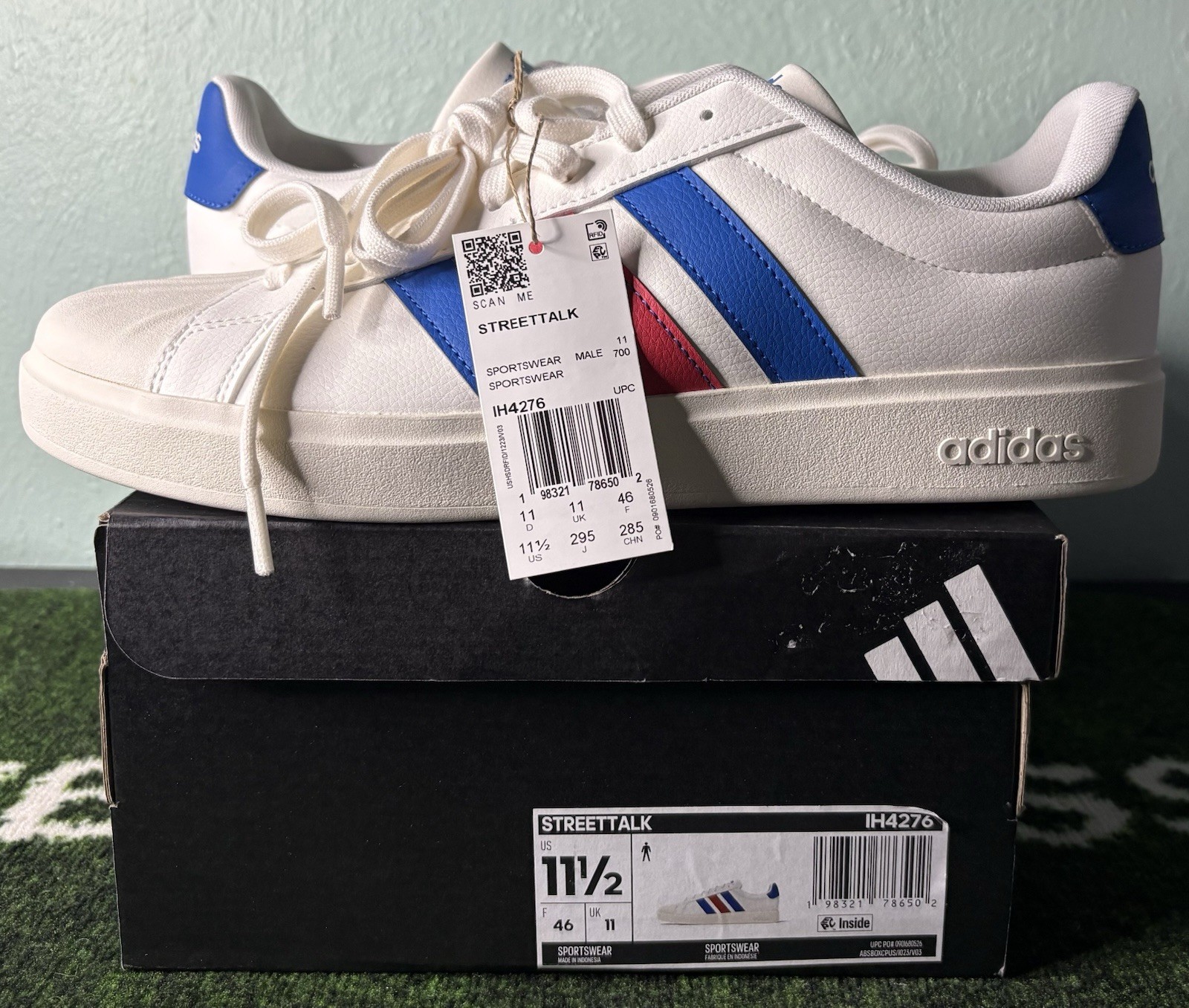 US Men’s 11.5/Women’s 12.5 – Adidas Streettalk “White Red Blue” IH4276