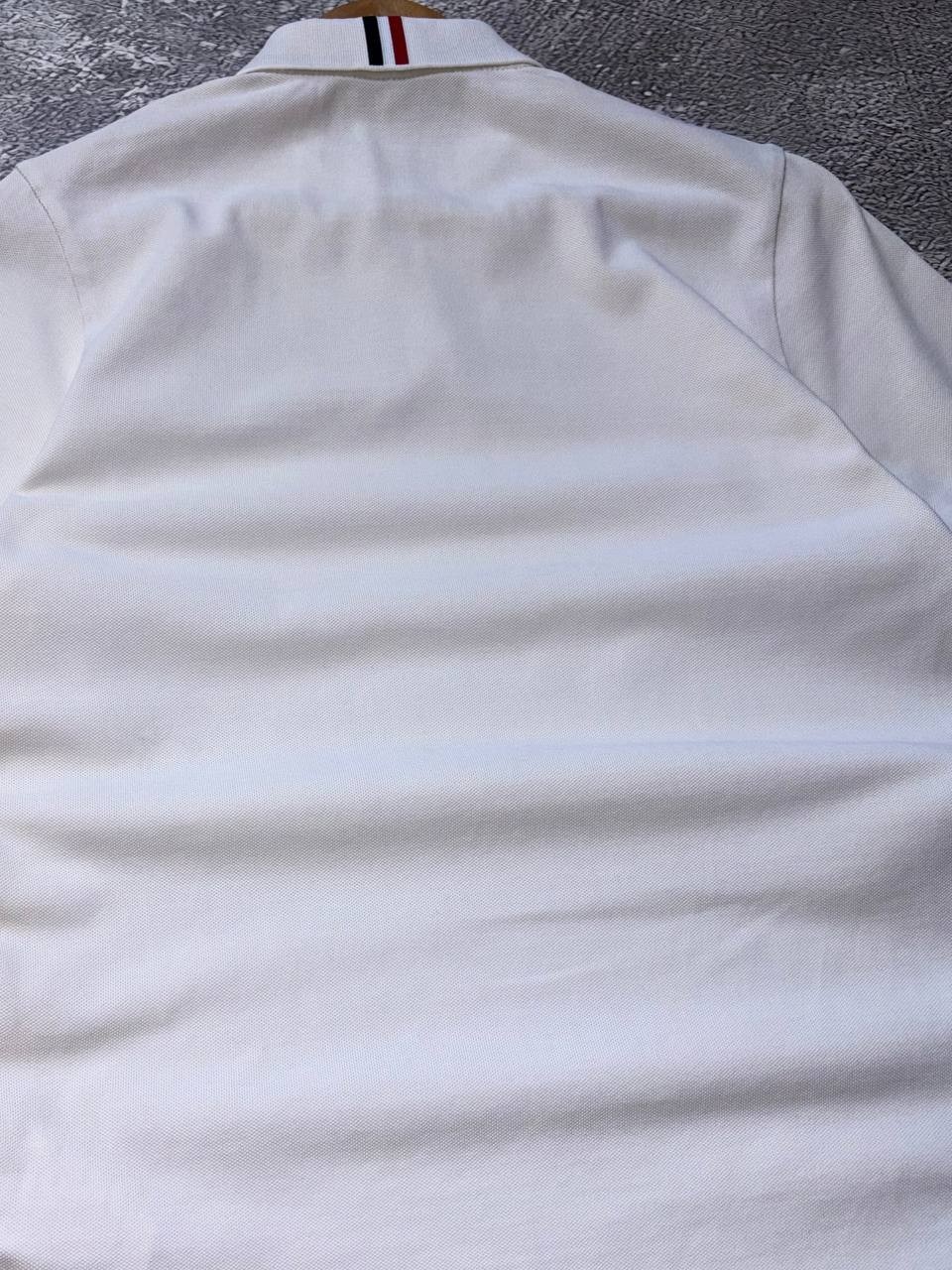 Authentic Moncler Polo Shirt White Red Blue Size S Logo