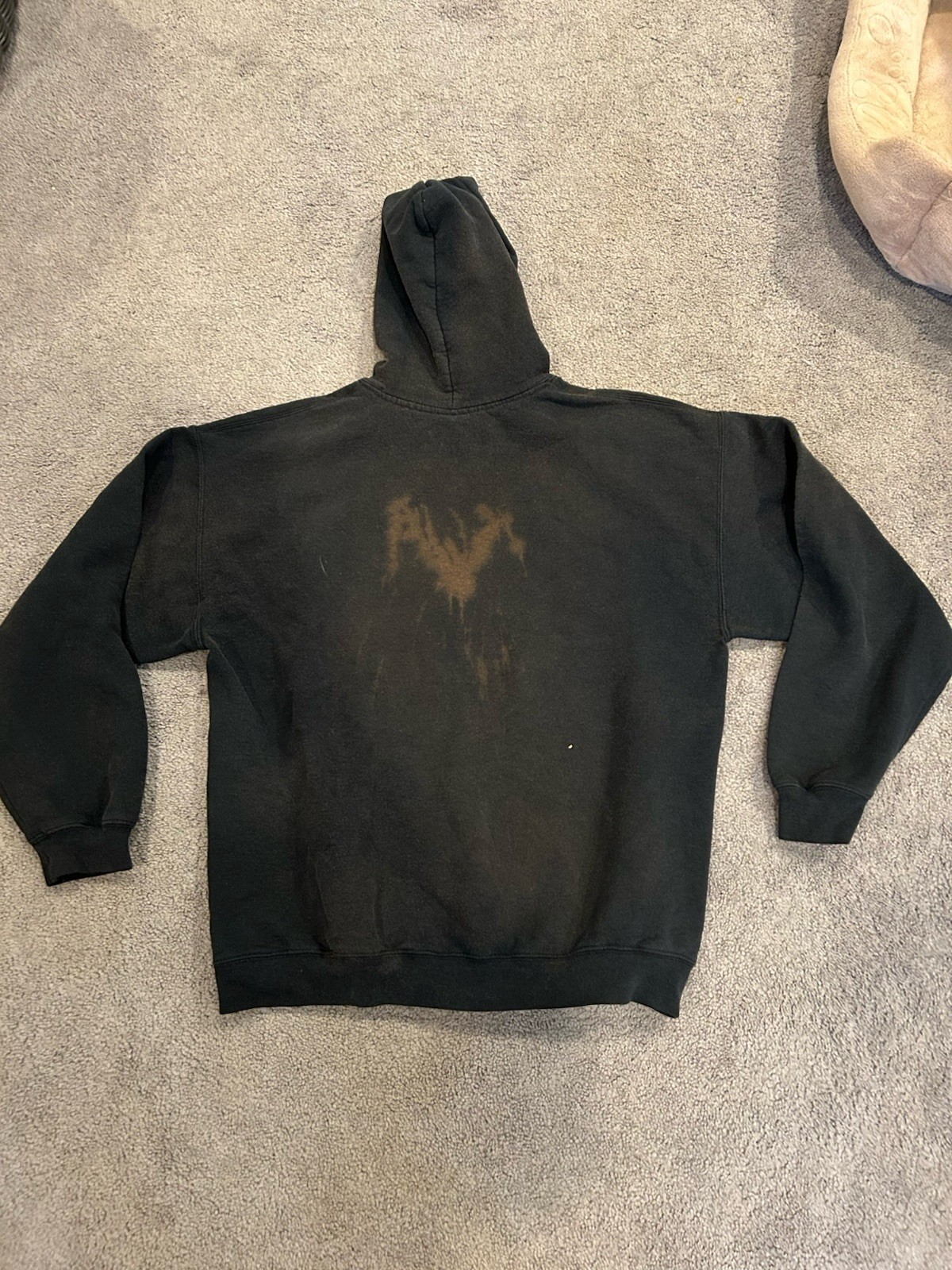Factory Racing Gildan Bleached and Distressed Hoodie Vintage Y2K Size L