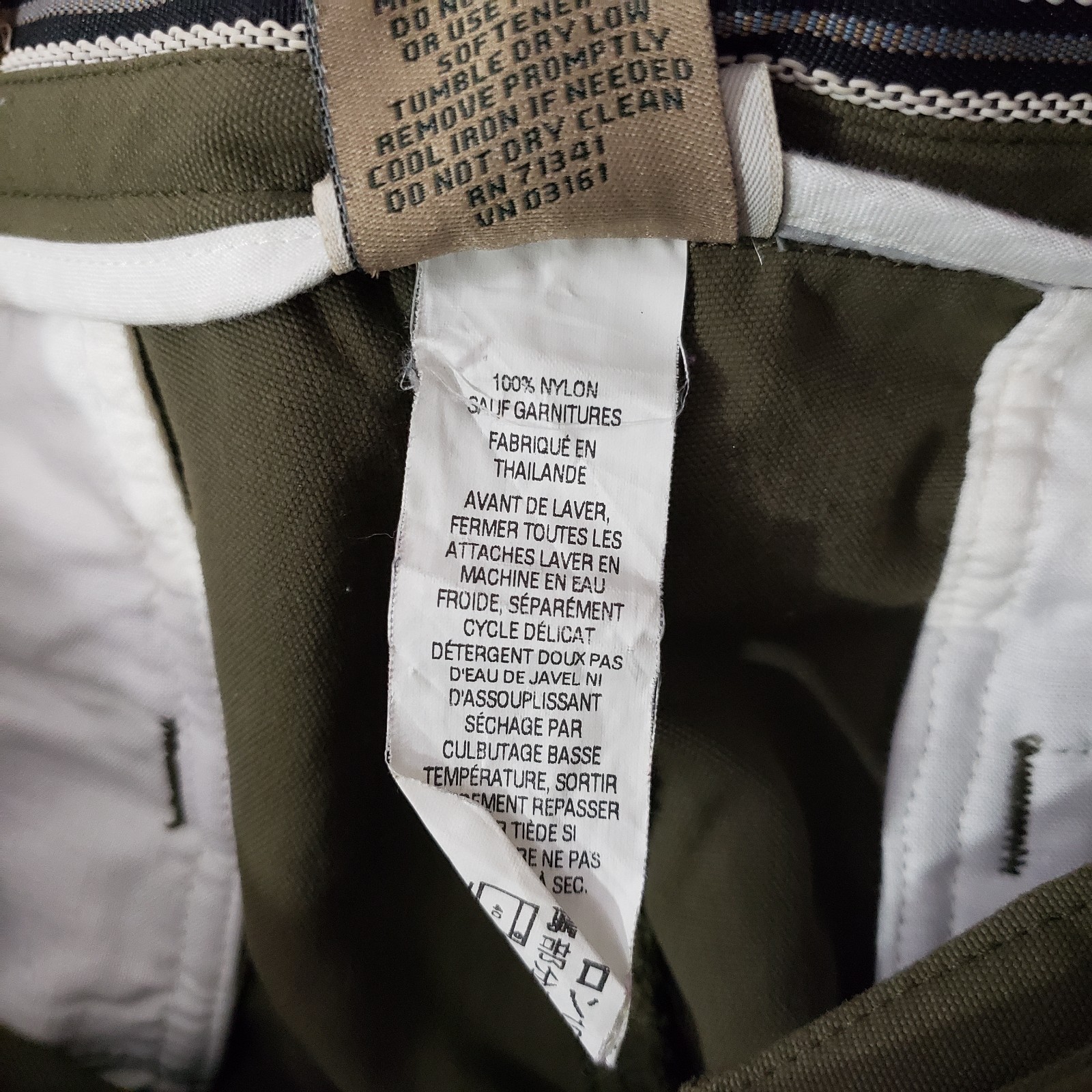 LL Bean Upland Briar Double Knee Brush Pants Men’s 38×31 Olive Green Nylon
