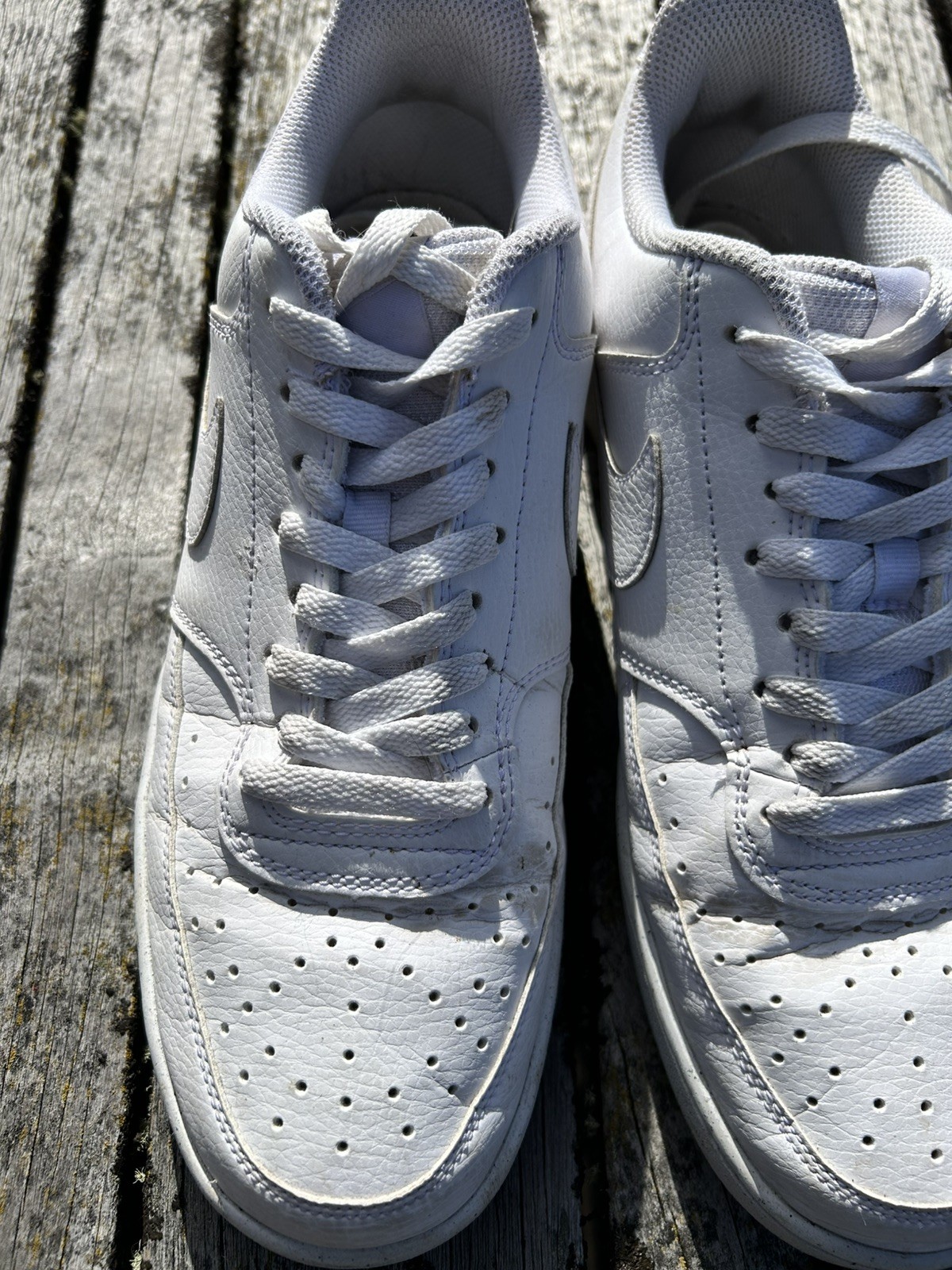Nike Court Vision Next Nature Low Top Sneakers Triple White Leather DH2987-100
