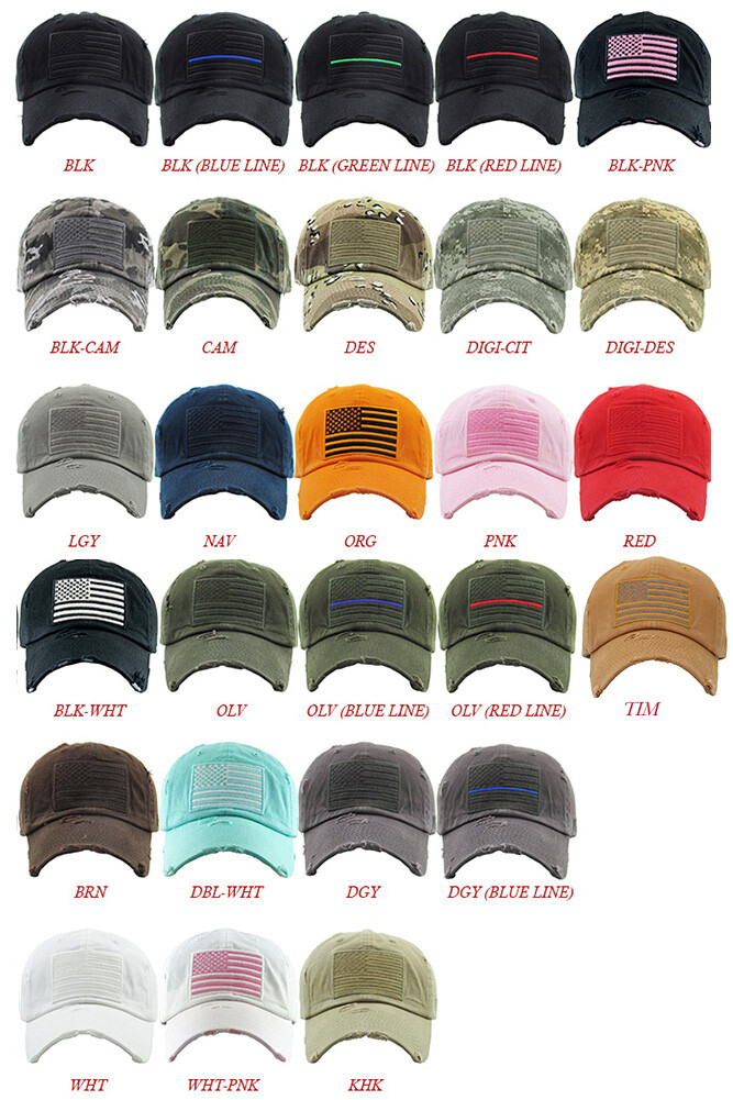 KBETHOS Unisex American USA Flag Washed Vintage Cotton Distressed Baseball Cap