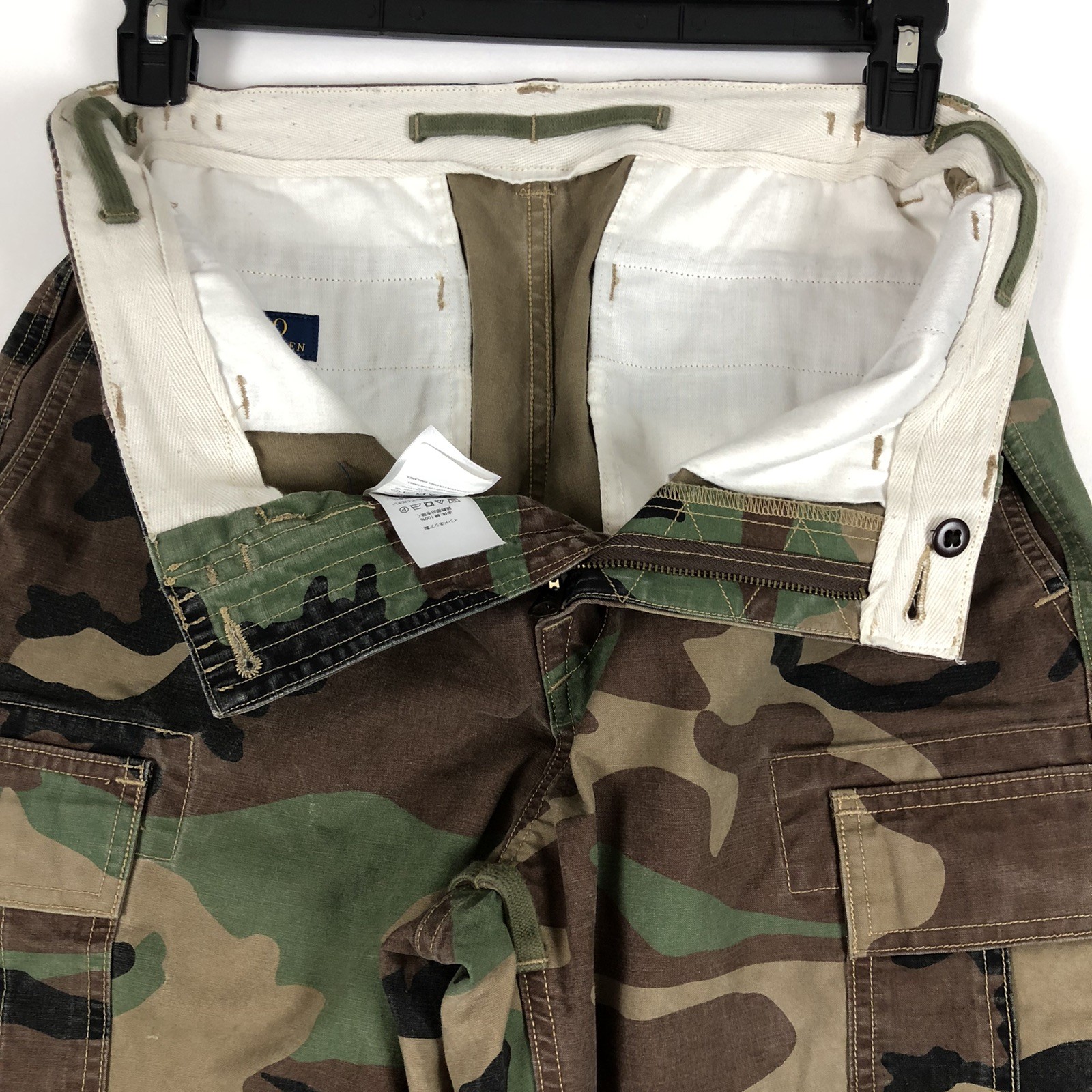 Polo Ralph Lauren Cargo Pants Men 31 x 30 Camo Parachute Utility Contrast Stitch