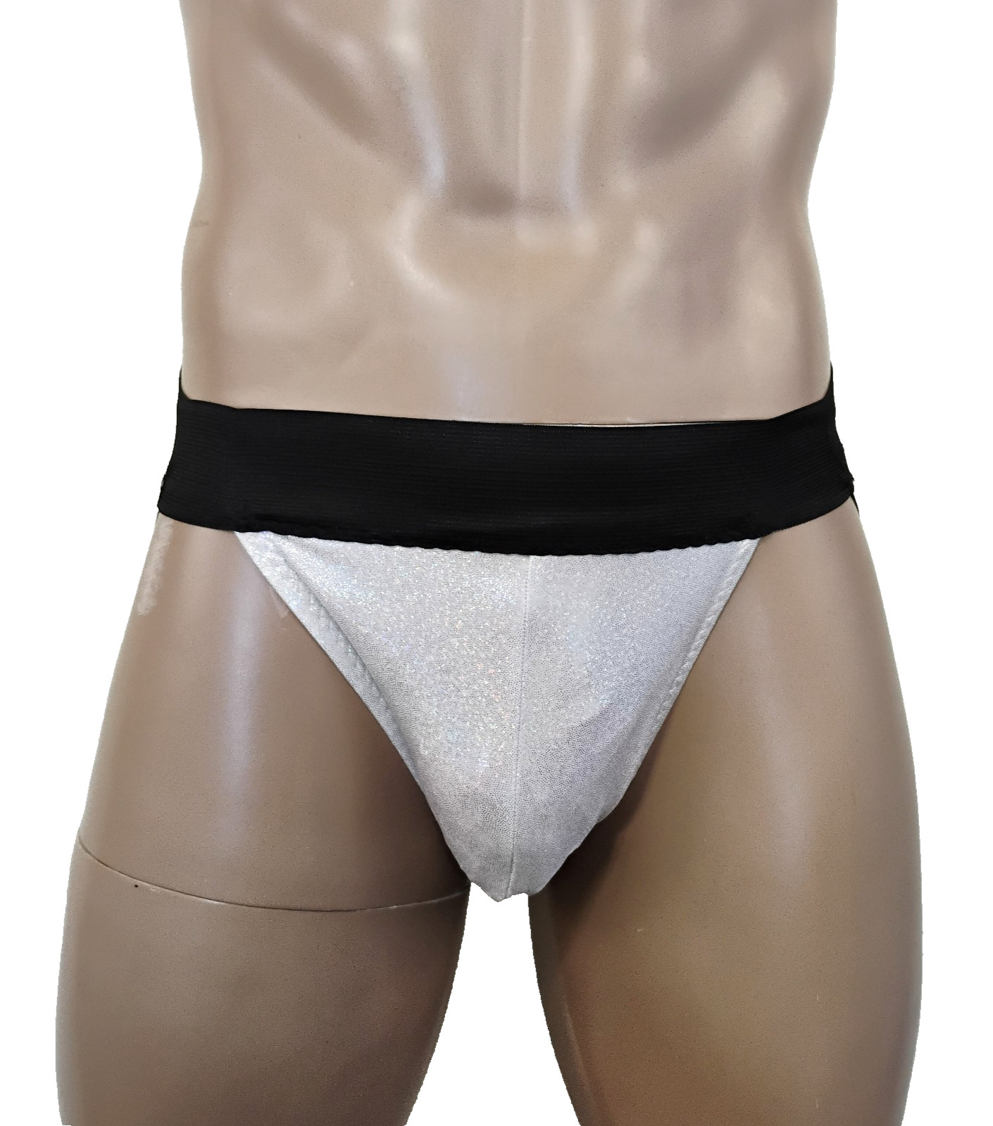 Handcrafted USA Men’s Jockstrap Nylon Spandex Athletic Supporter Medium Silver