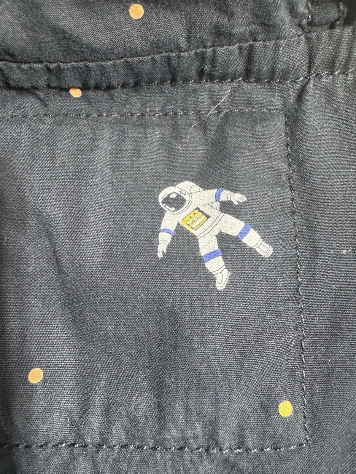 Denim & Flowers Full Zip Hoodie Jacket Sz M Planets & Astronauts Pockets
