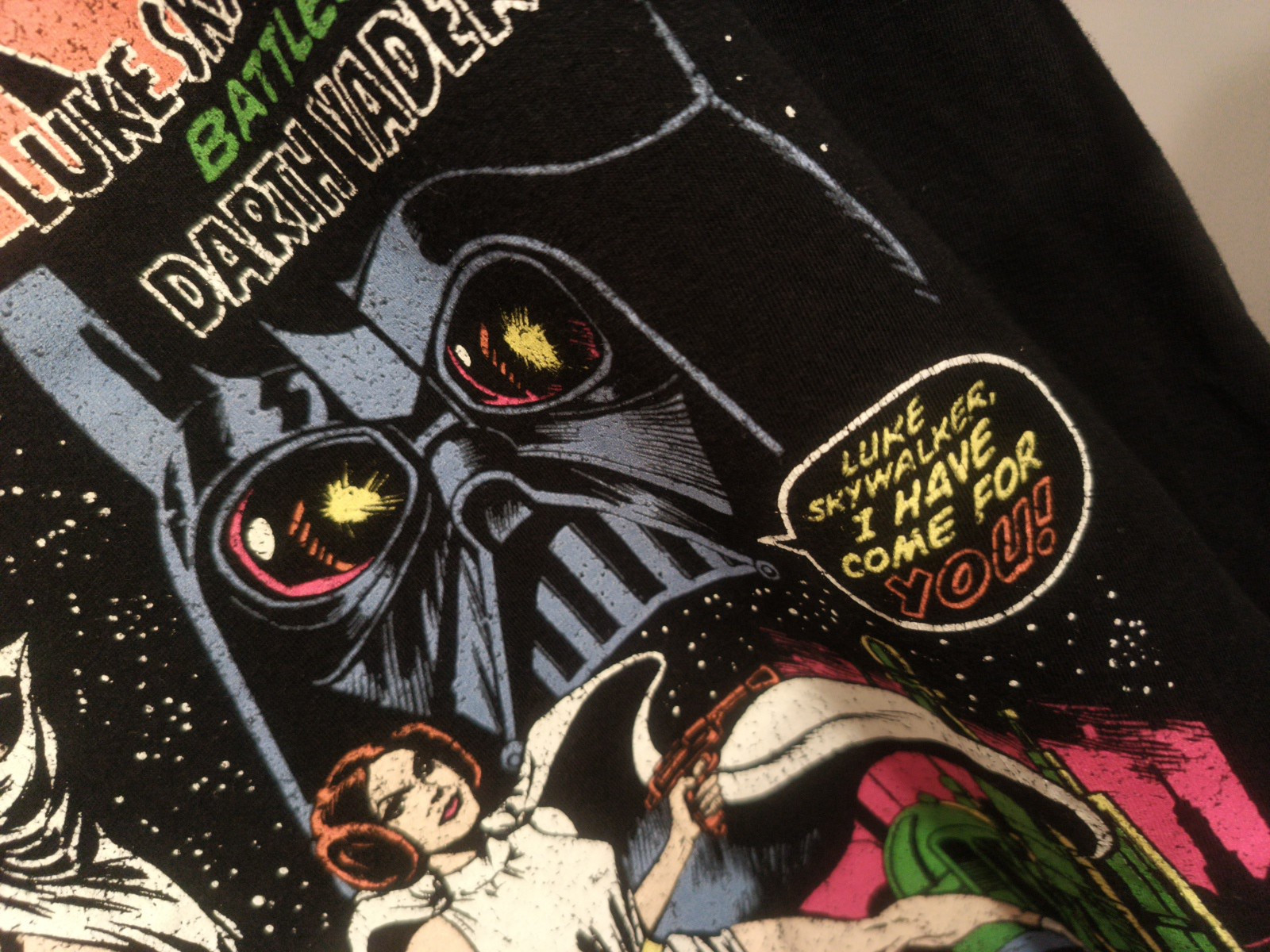 Star Wars Comic Promo TShirt Adult L Black Mad Engine Luke Skywalker Darth Vader