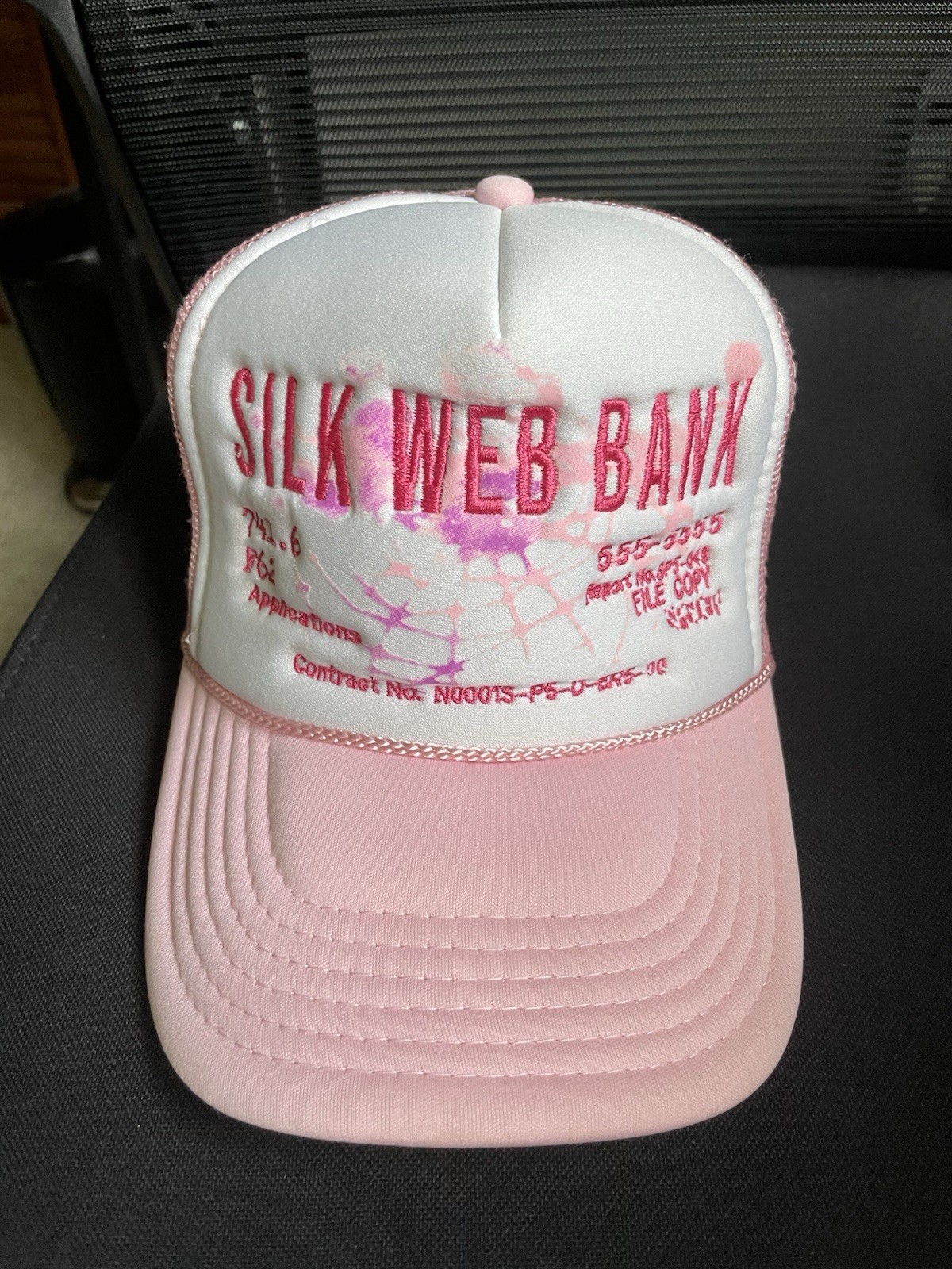 Spider Sp5der Young Thug Silk Web Bank Pink/White Trucker Hat Adjustable