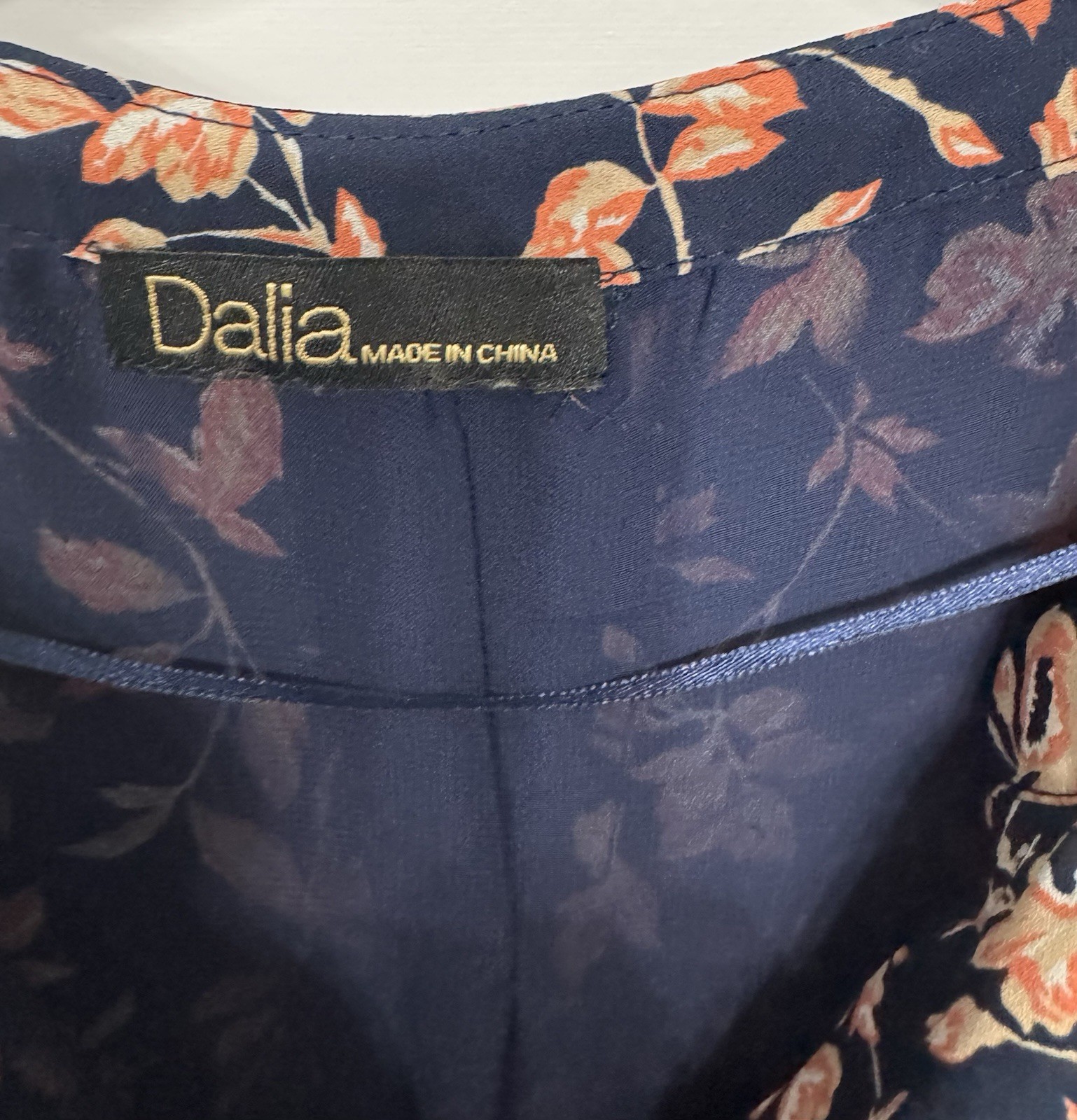Dalia Women’s Navy/Pink Floral V-Neck Sleeveless Elastic Waist Jumpsuit