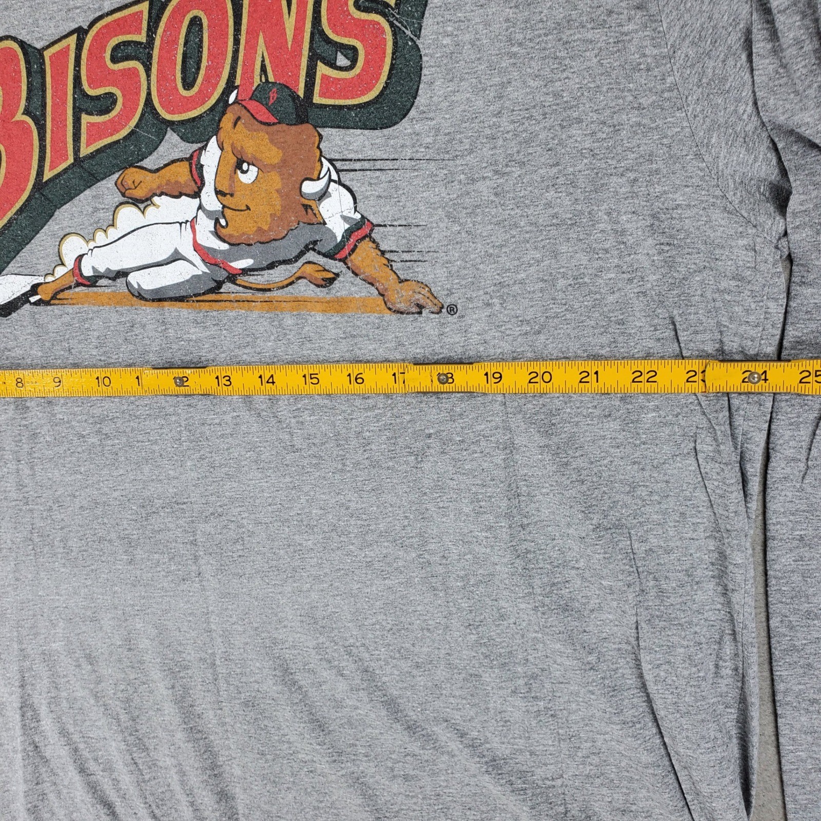 108 Stitches Buffalo Bisons Long Sleeve T-Shirt Mens XXL Gray MiLB Baseball Tee