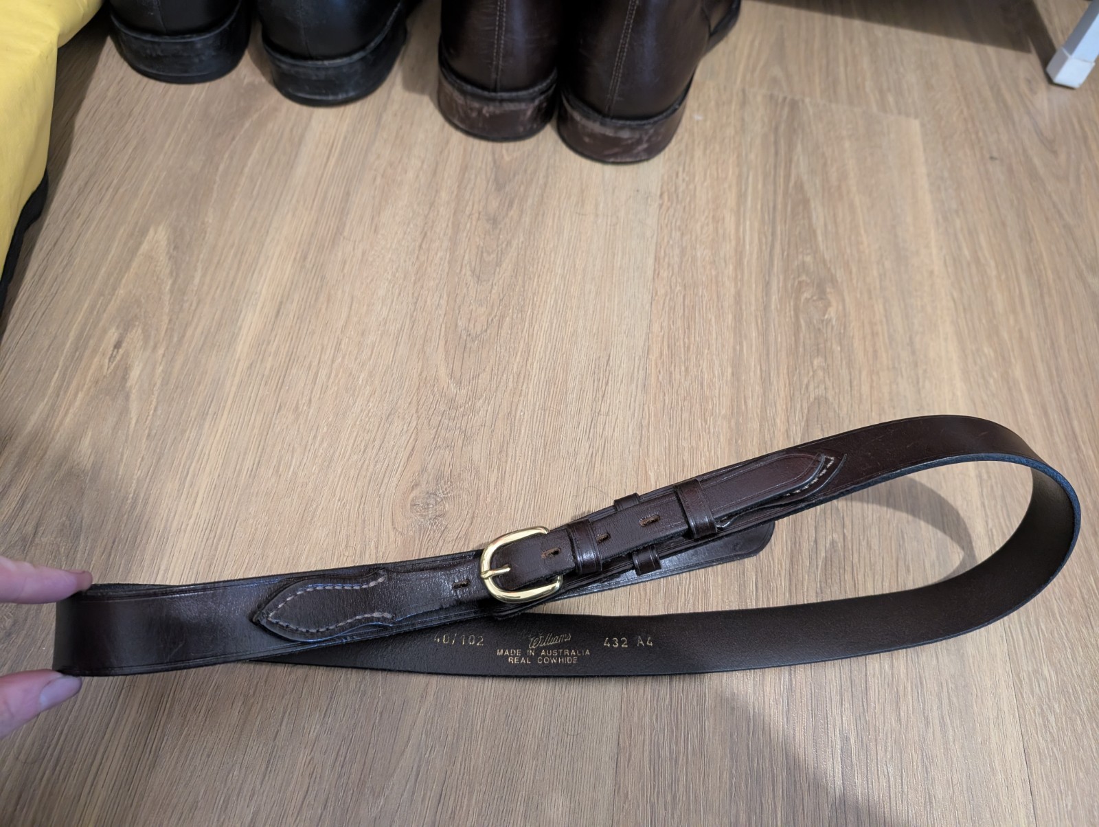 RM Williams Men Ranger Belt Chestnut Size 40 Made In Australia RRP 149