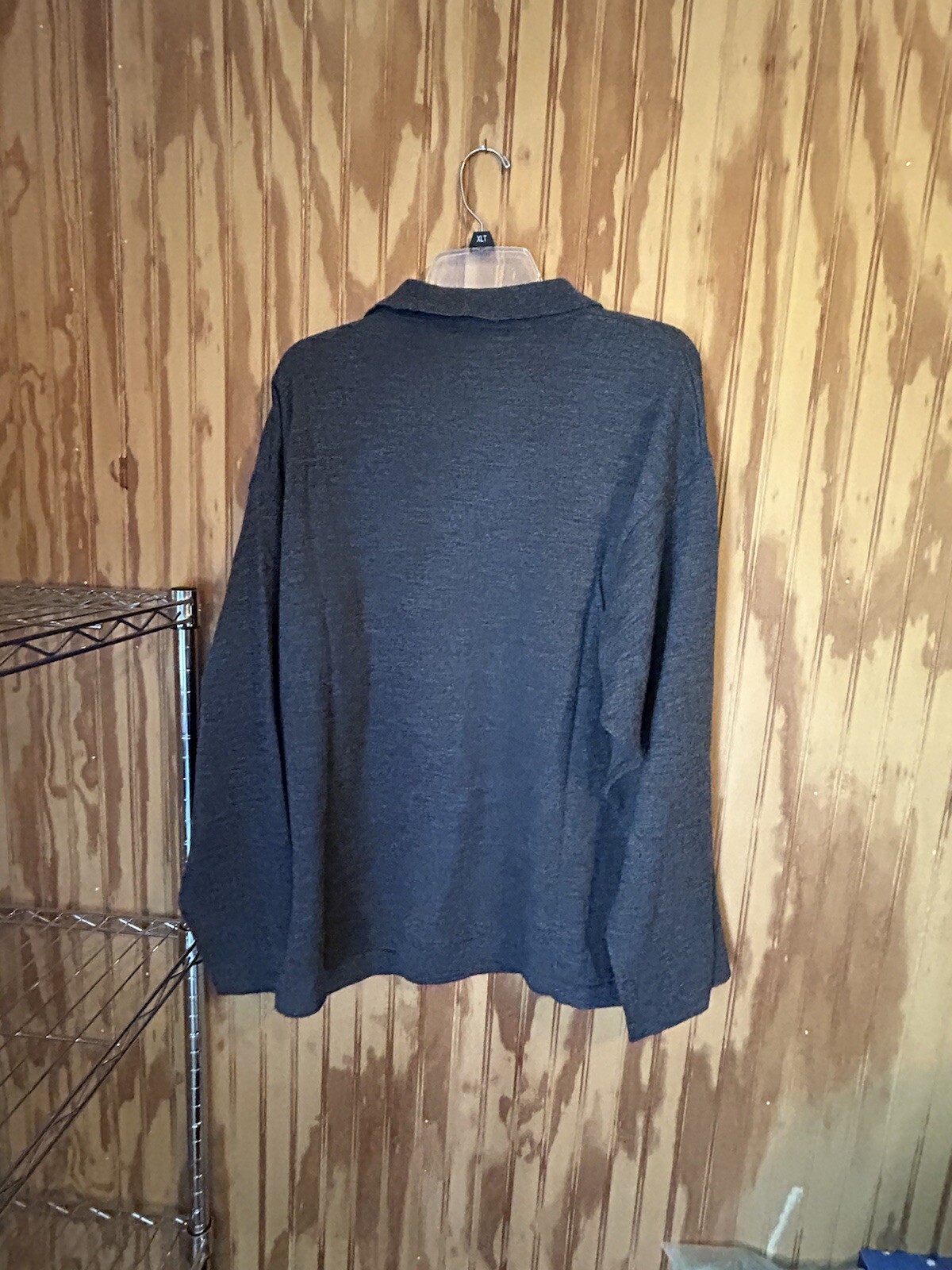 Vintage GAP XL Sweater Men’s 100% Merino Wool Gray Long Sleeve Soft Collar 90s
