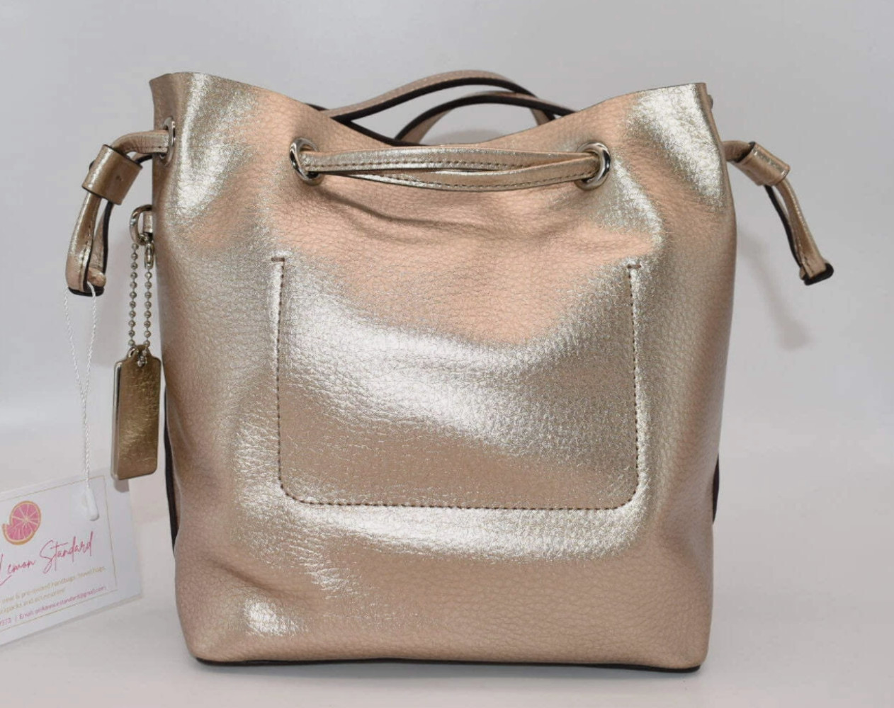 Coach Derby Metallic Leather Crossbody Bag in Rose