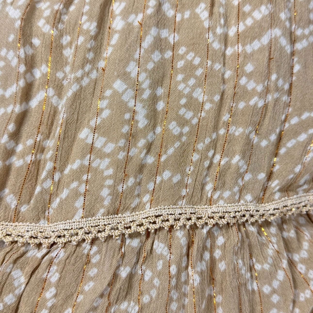 Flowy Boho Embroidered Cotton Tiered Maxi Dress Sz S Kaftan Beach Babydoll