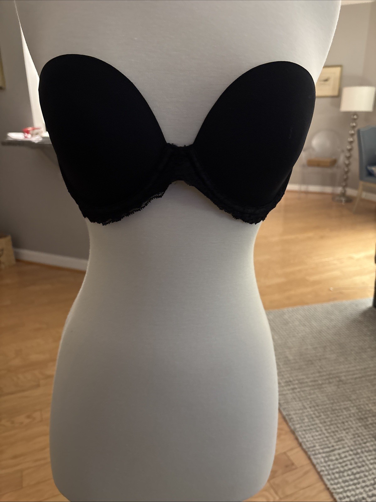 NWT NATORI CONVERTIBLE STRAPLESS U’WIRE BRA BLACK SIZE 34C(75C)